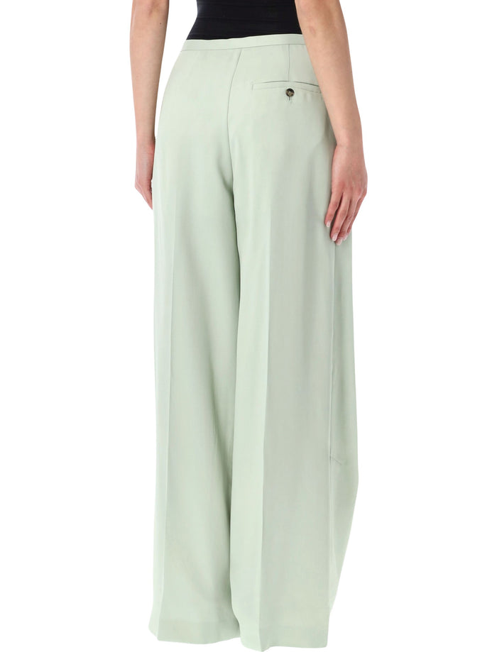 Alberta Ferretti Wide-Leg Trousers Green Viscose