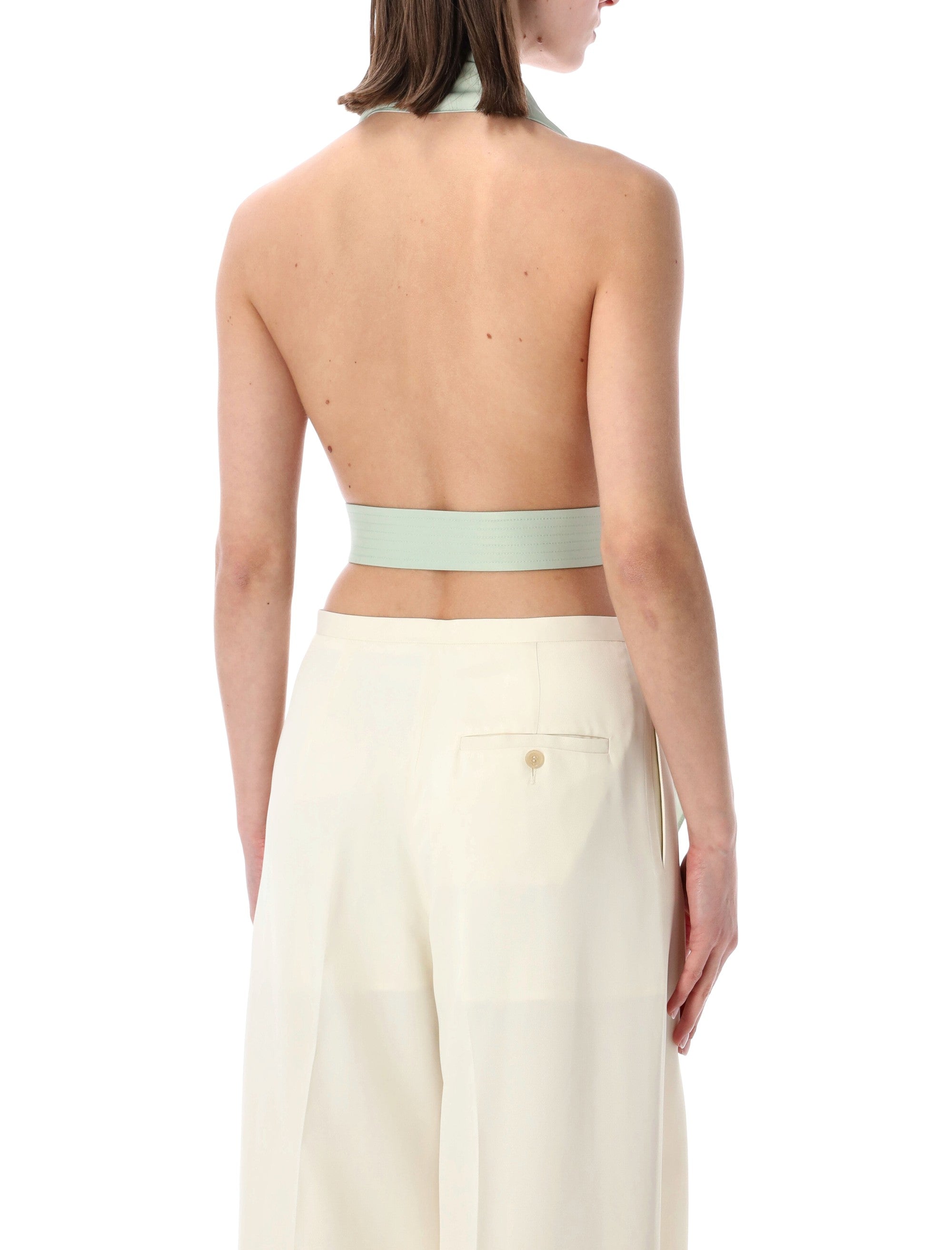 Alberta Ferretti draped scarf-effect top Green Viscose