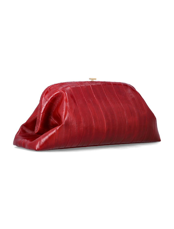 Alberta Ferretti eel leather maxi pouch Red Clutch