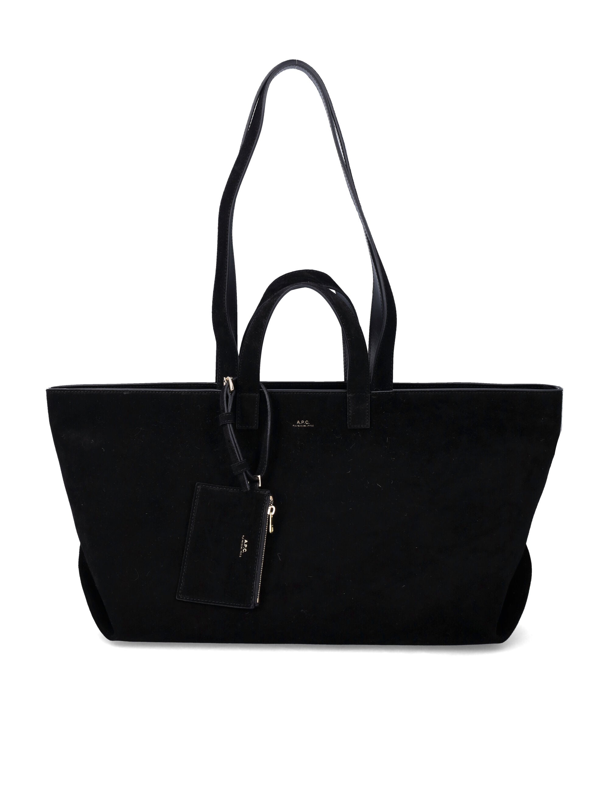 A.P.C. Le Drummer suede bag Black Calf Leather Tote