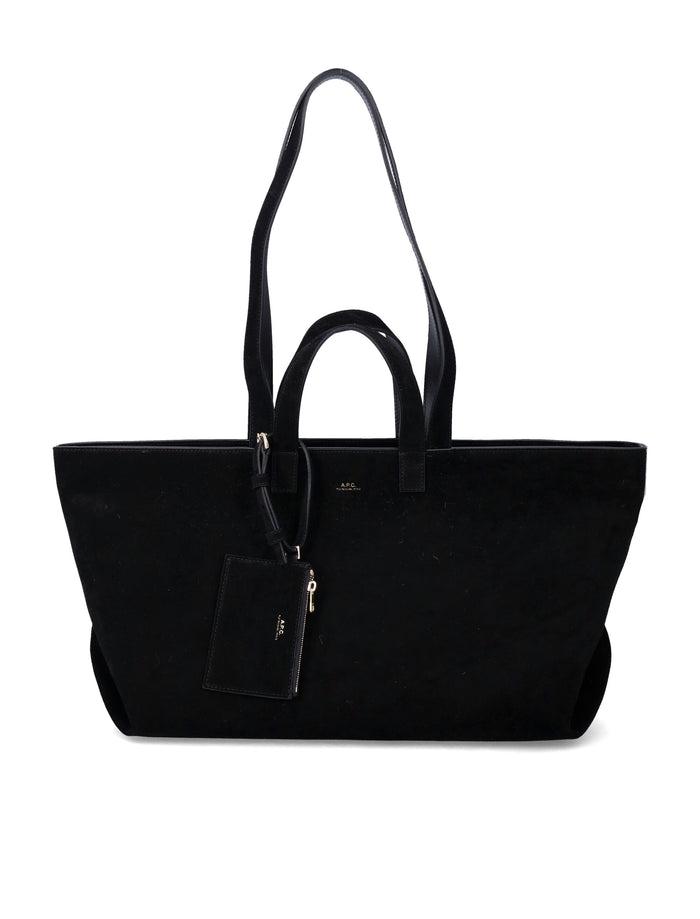 A.P.C. Le Drummer suede bag Black Calf Leather Tote