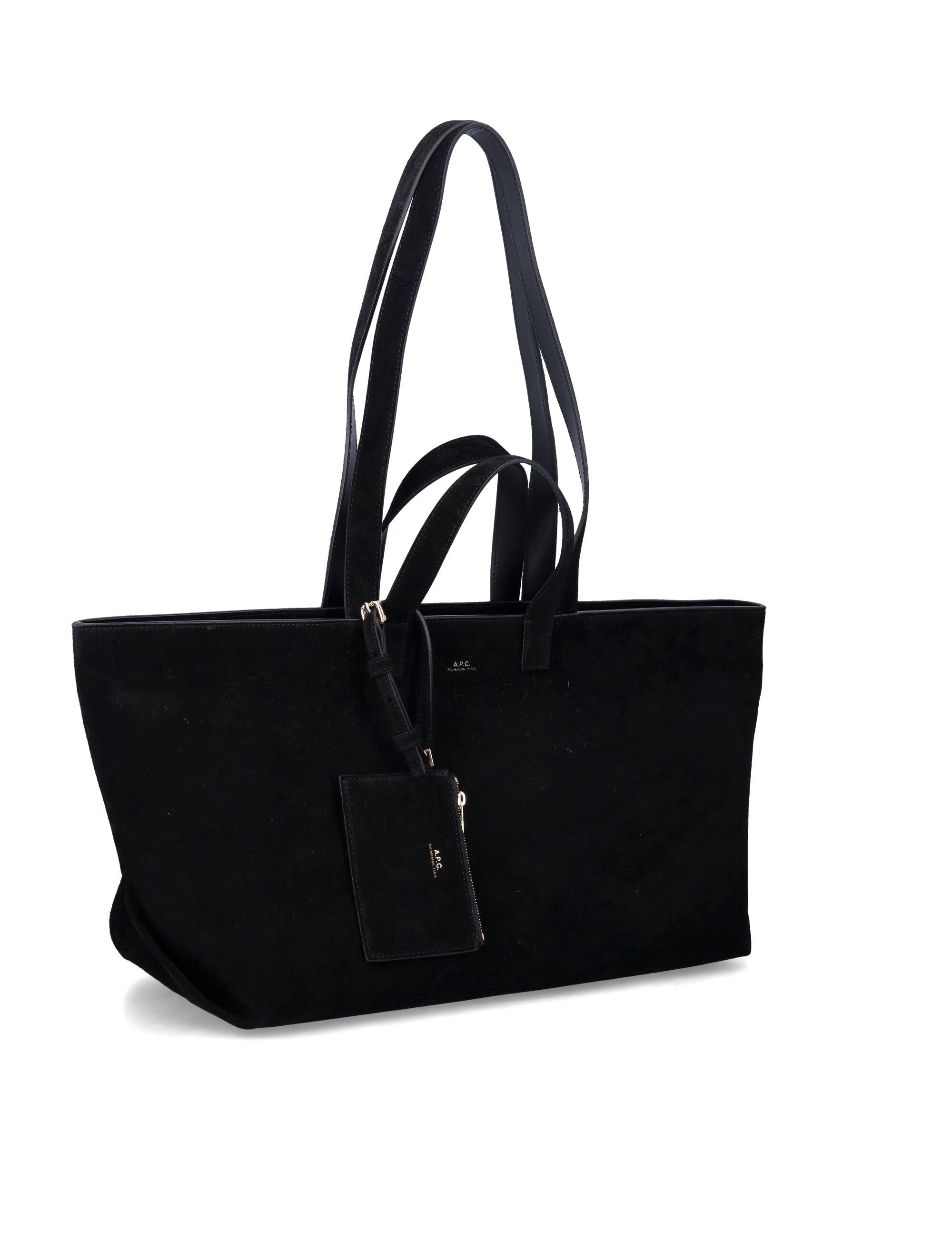 A.P.C. Le Drummer suede bag Black Calf Leather Tote