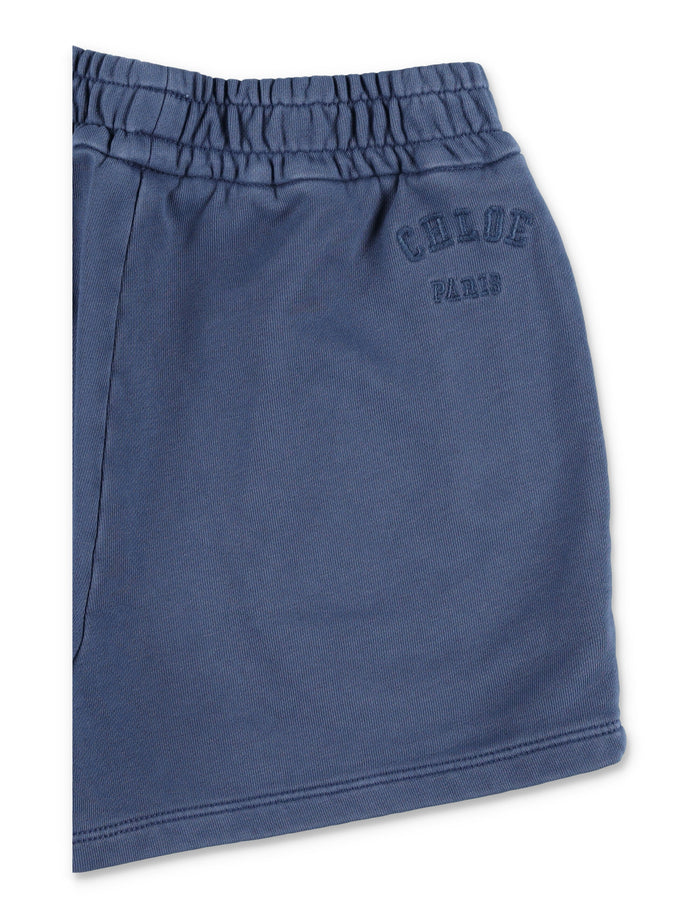 Chloé Fleece Shorts for Girls Blue Cotton
