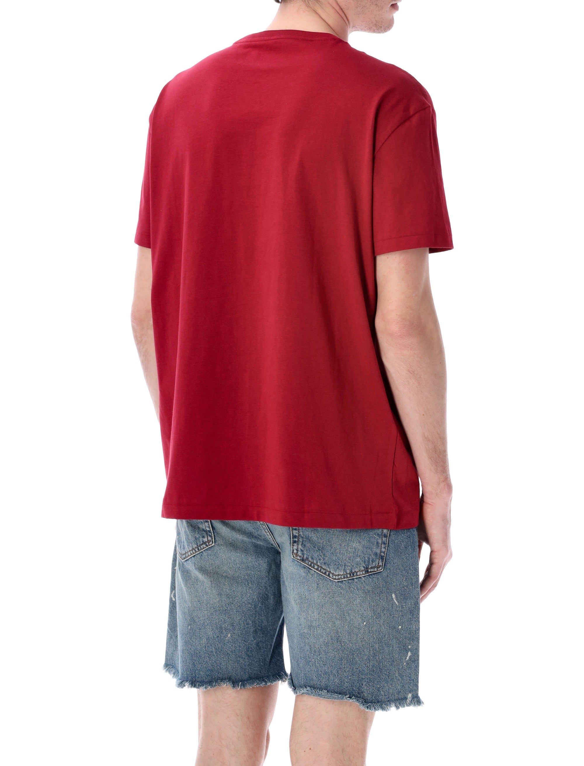 Polo Ralph Lauren jersey V-neck t-shirt Burgundy Cotton Tshirt