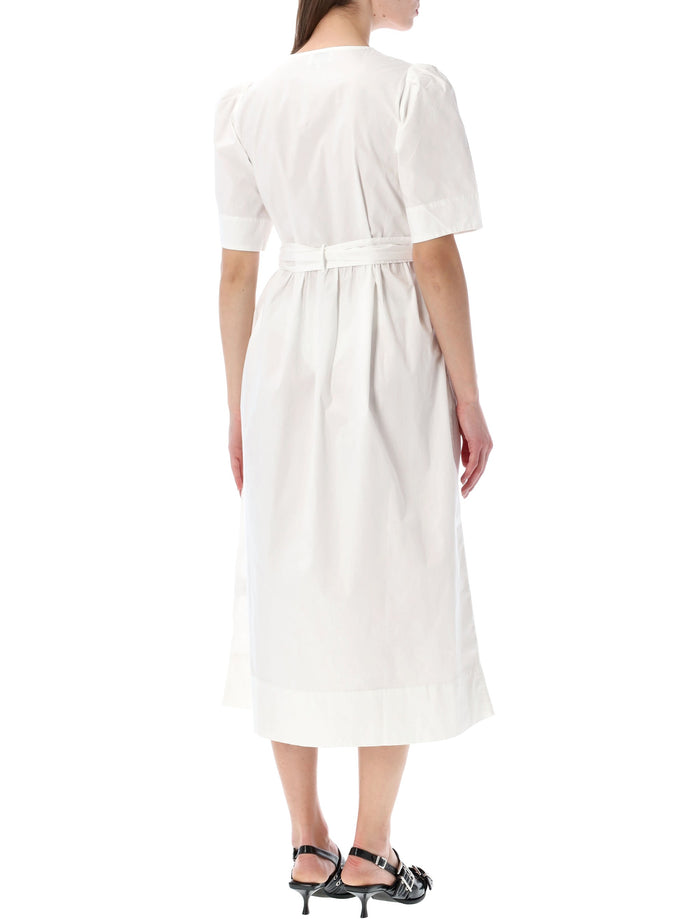 Ganni white cotton midi dress Birght Organic