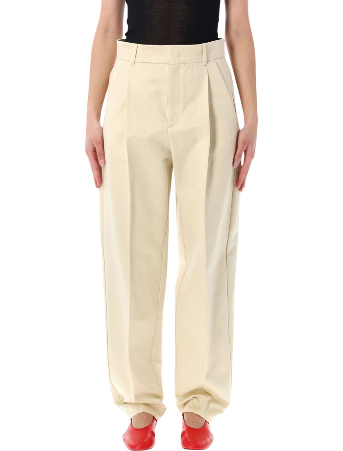 Soeur Graham tailored organic cotton pants Creme