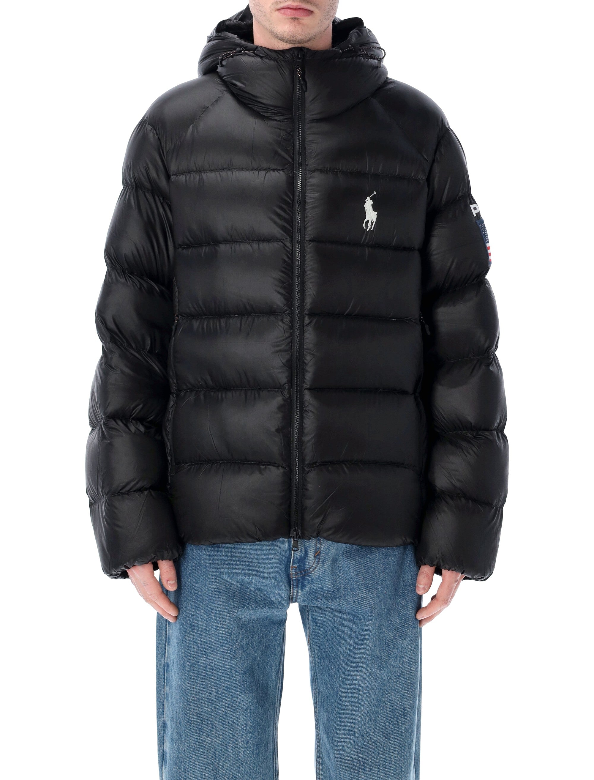 Polo Ralph Lauren Hawthorne Flag nylon down jacket Black Filling