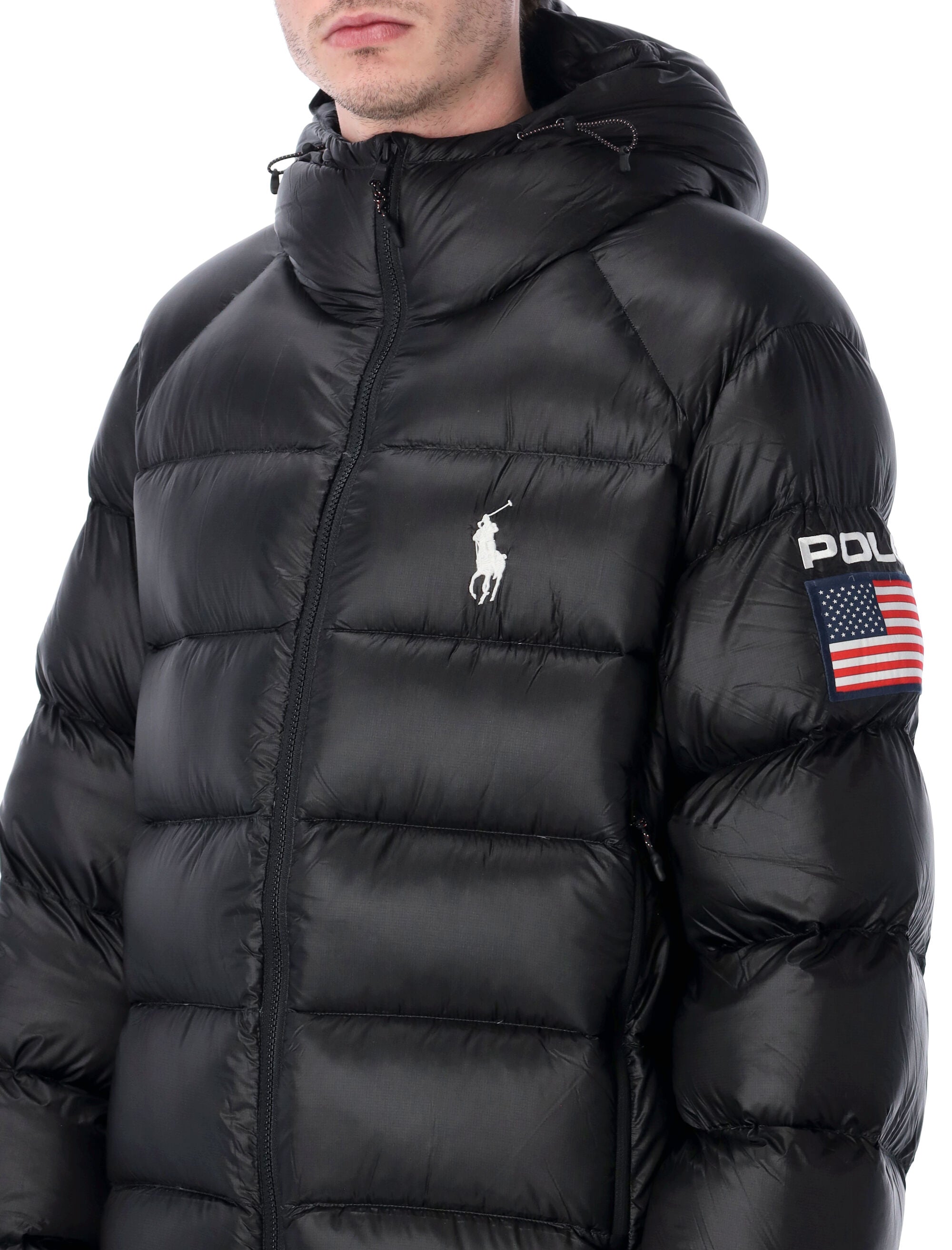 Polo Ralph Lauren Hawthorne Flag nylon down jacket Black Filling