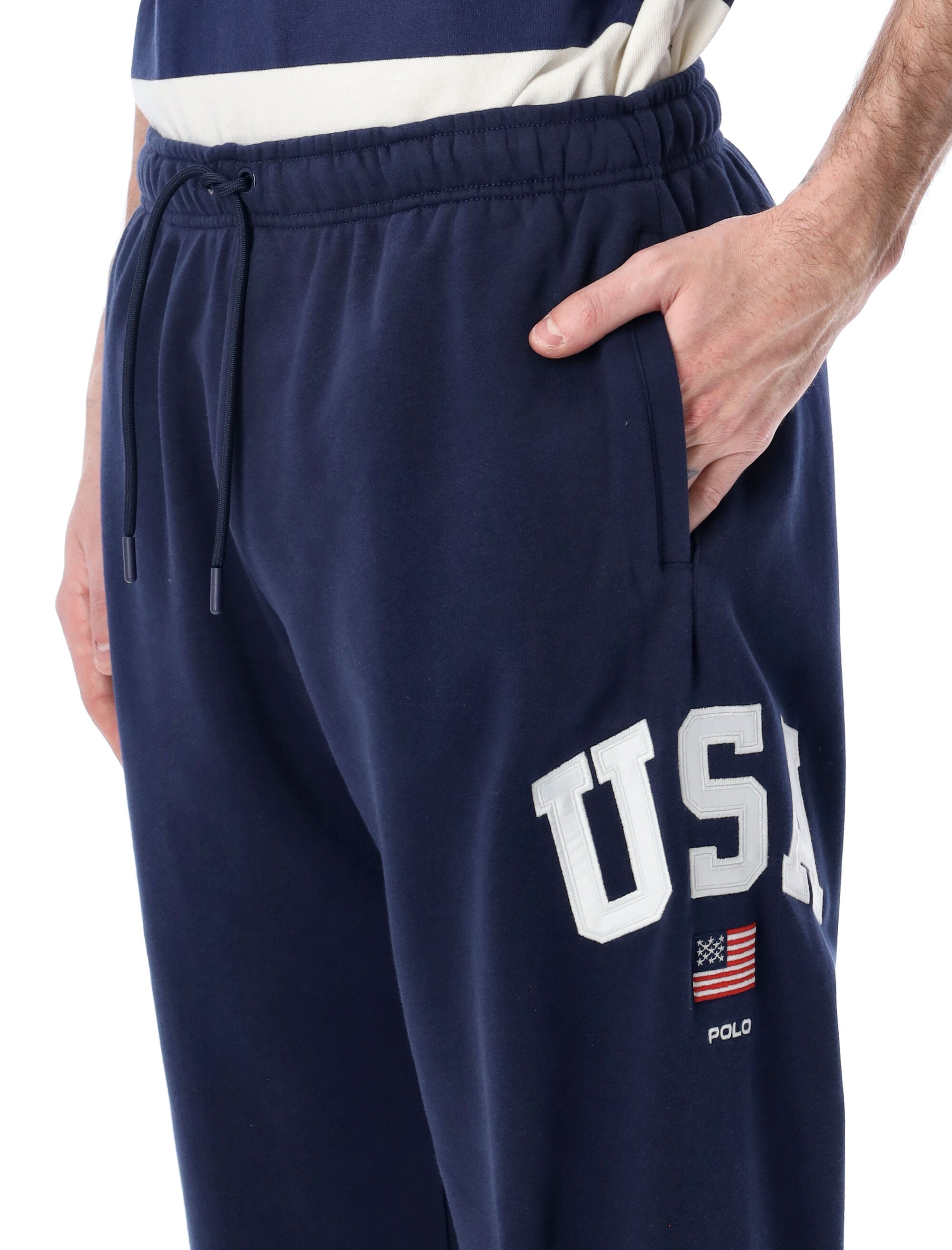 Polo Ralph Lauren Flag Fleece sweatpants Blue Cotton Pant