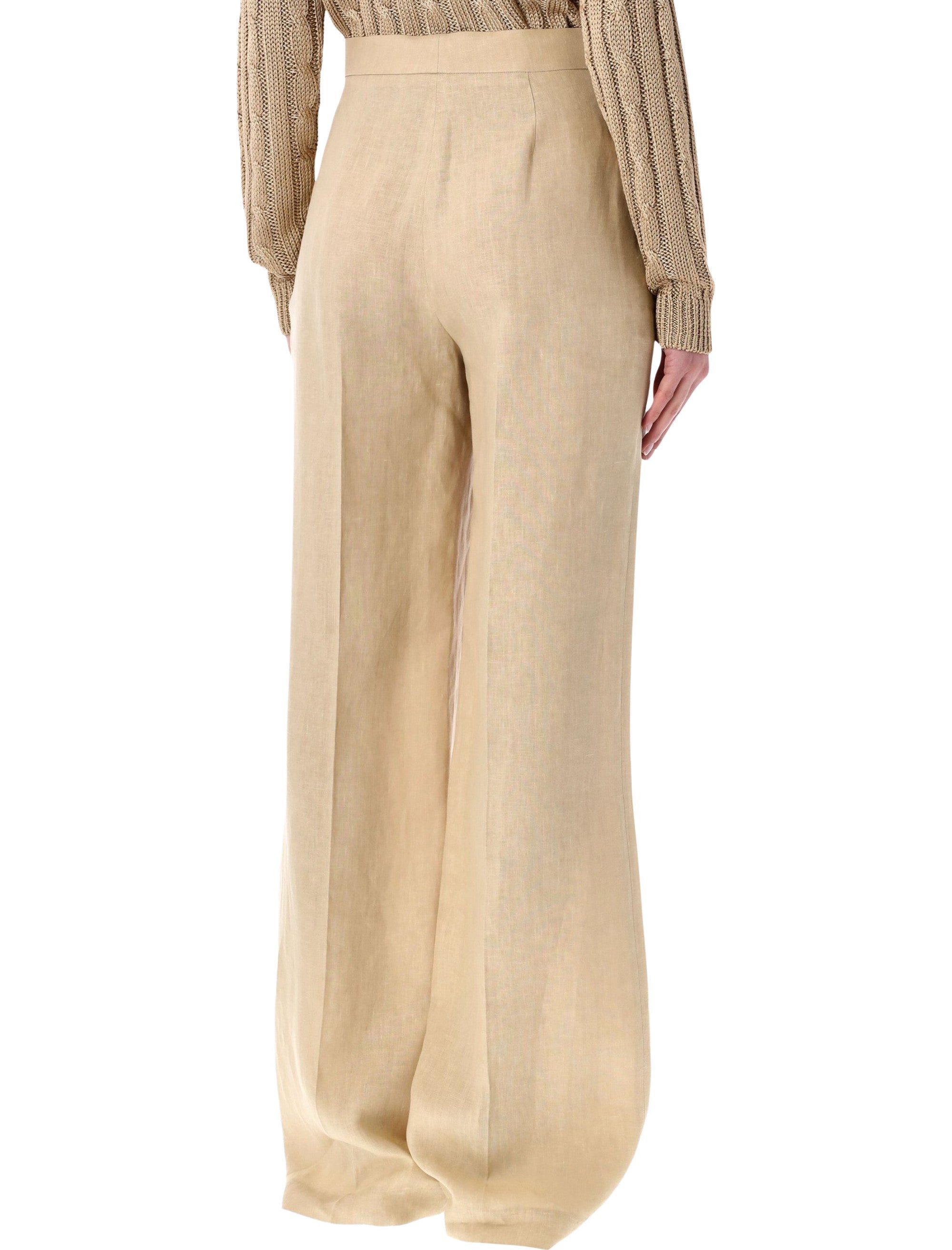 Ralph Lauren Dean linen wide-leg trousers Light Tan Pant