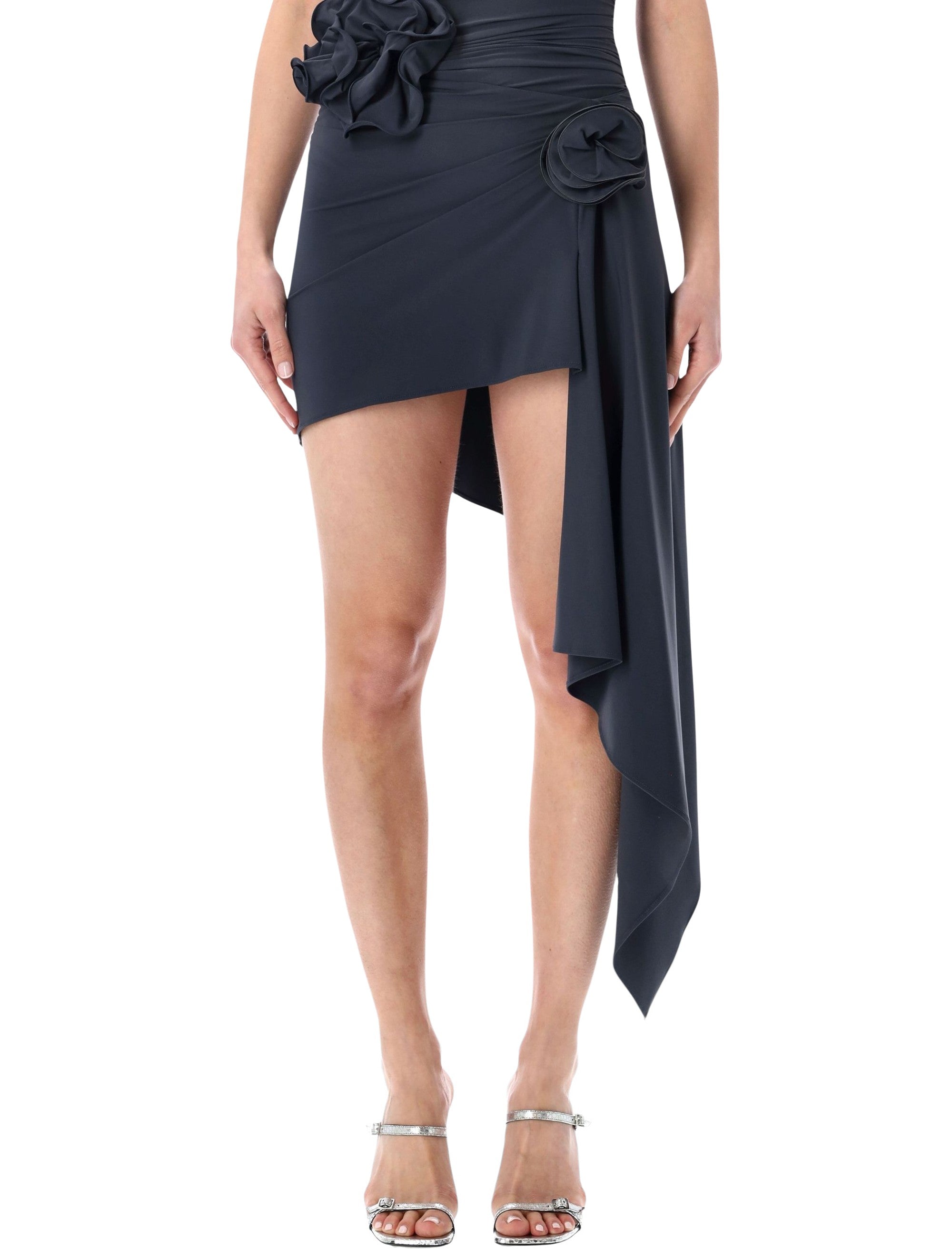 Magda Butrym asymmetrical draped swim skirt Grey Polyamide Swimwear