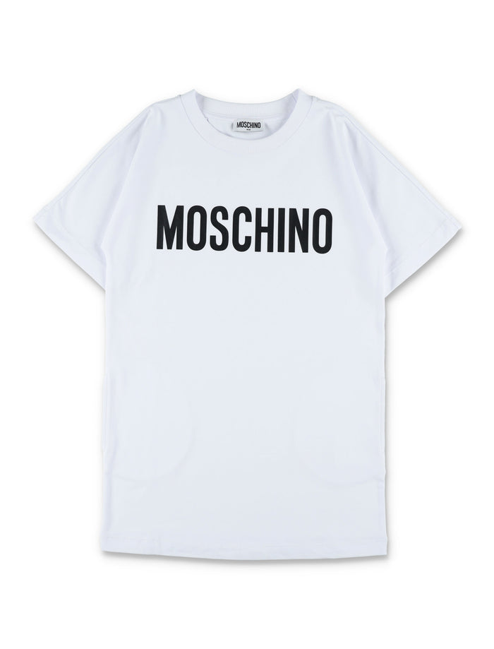 Moschino Kids logo print dress White Cotton