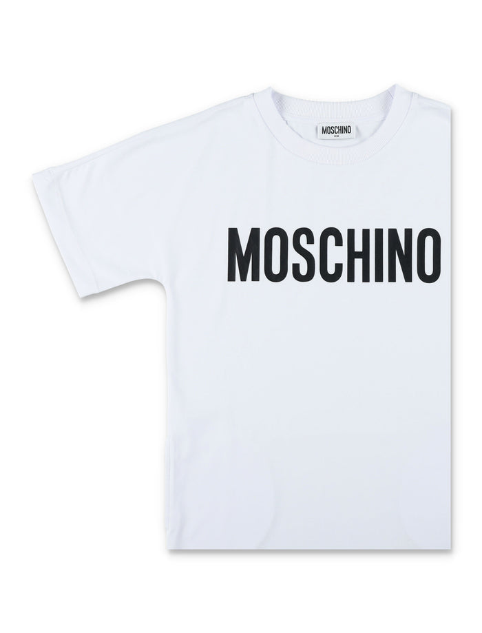 Moschino Kids logo print dress White Cotton