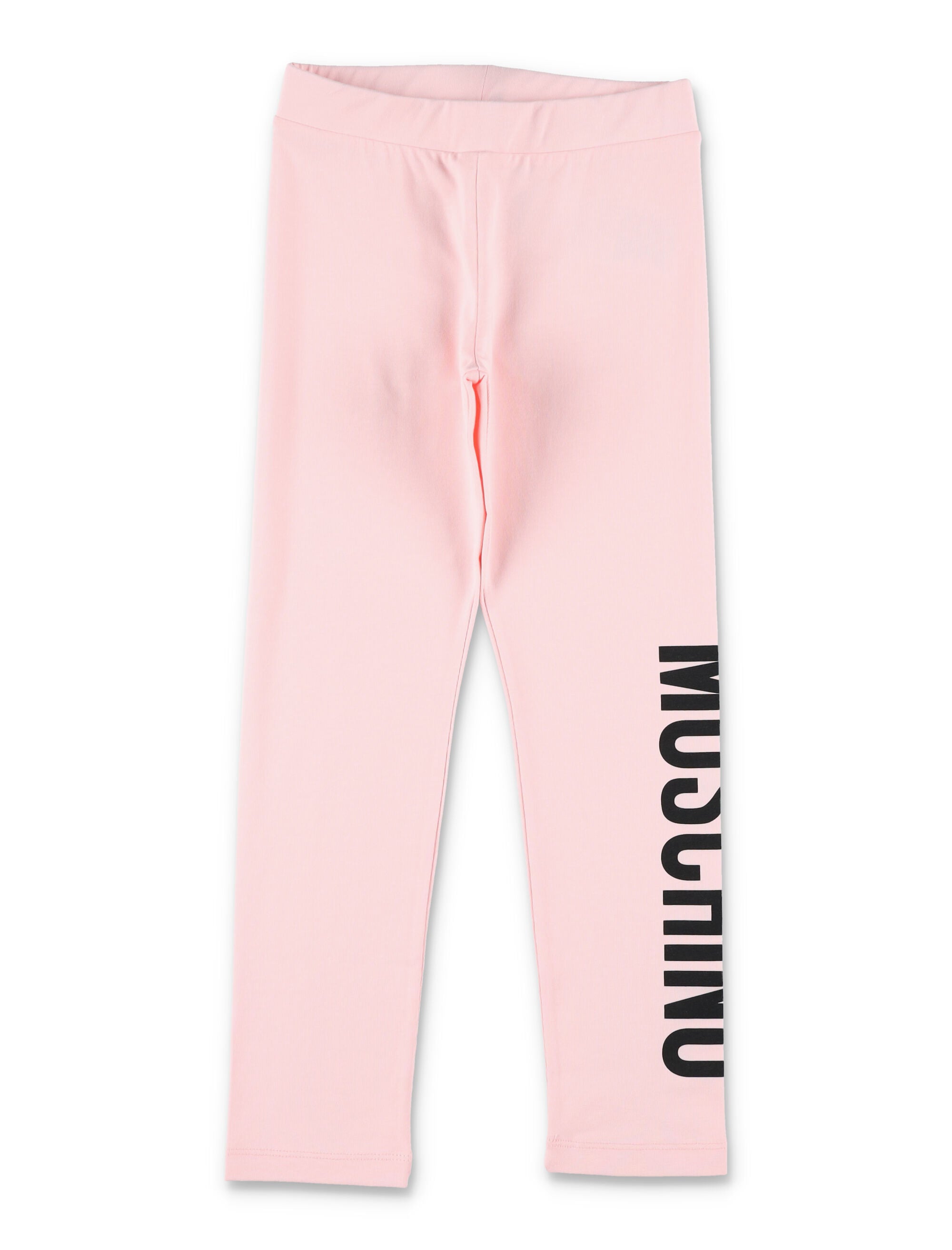 Moschino Kids logo print leggings Pink Cotton