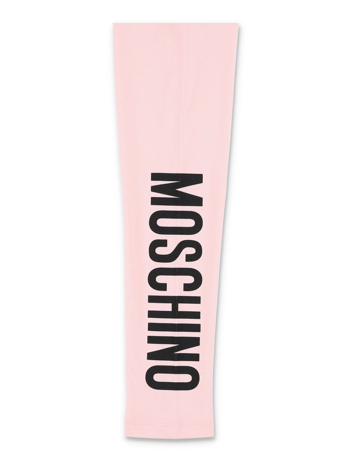 Moschino Kids logo print leggings Pink Cotton