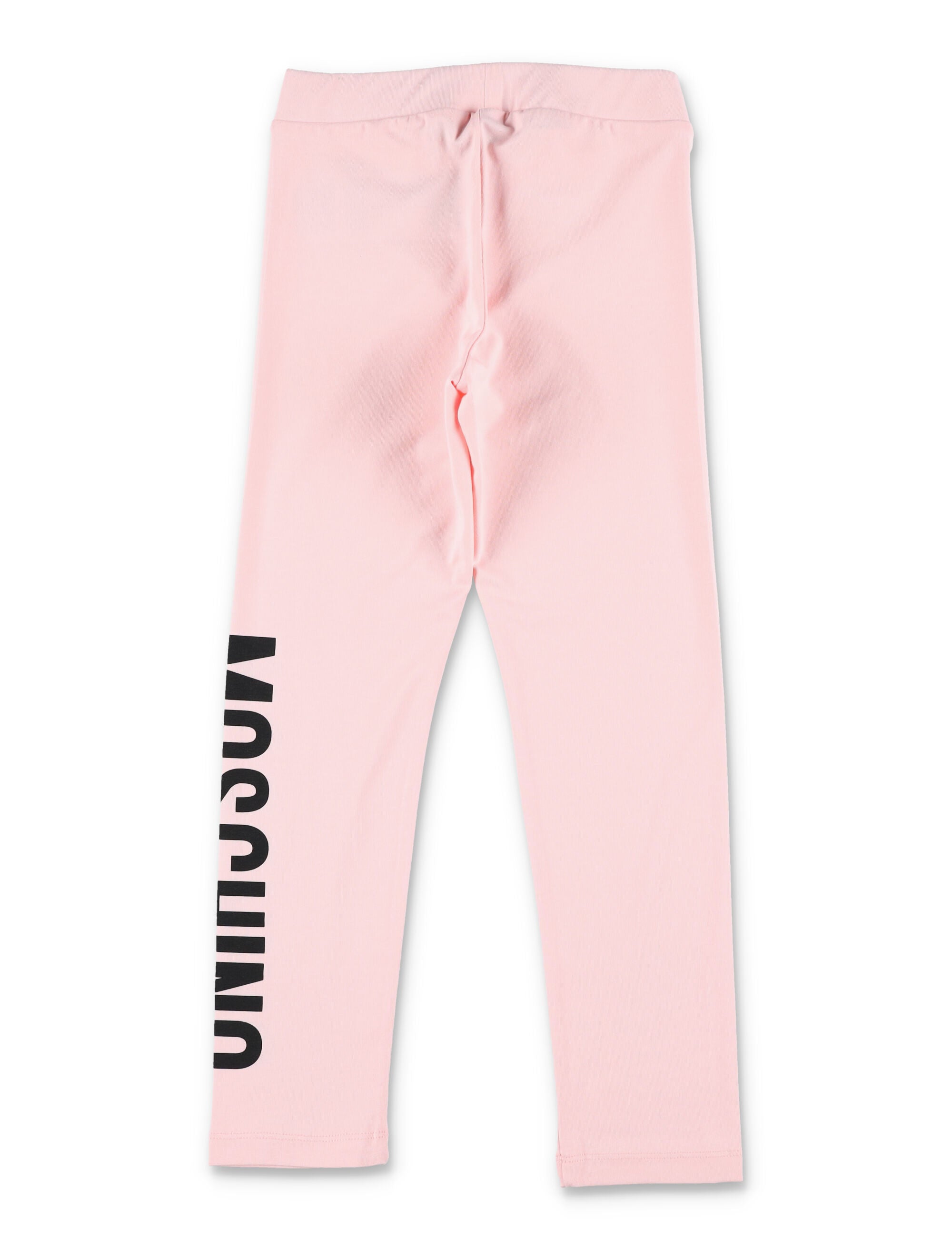 Moschino Kids logo print leggings Pink Cotton