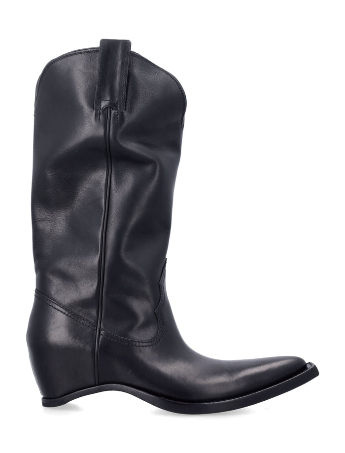 Maison Margiela heel-less Western leather boots Black Calf