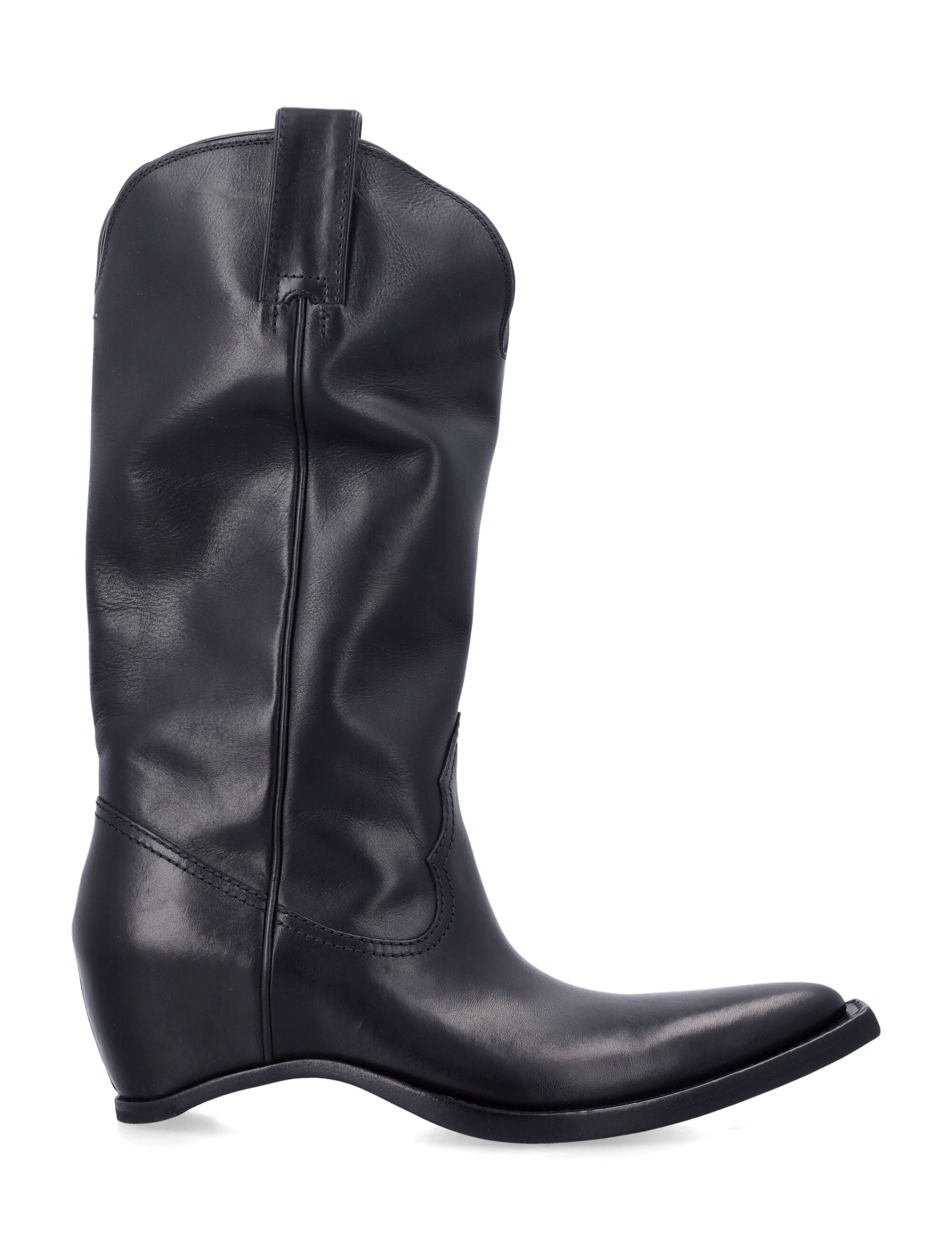 Maison Margiela heel-less Western leather boots Black Calf