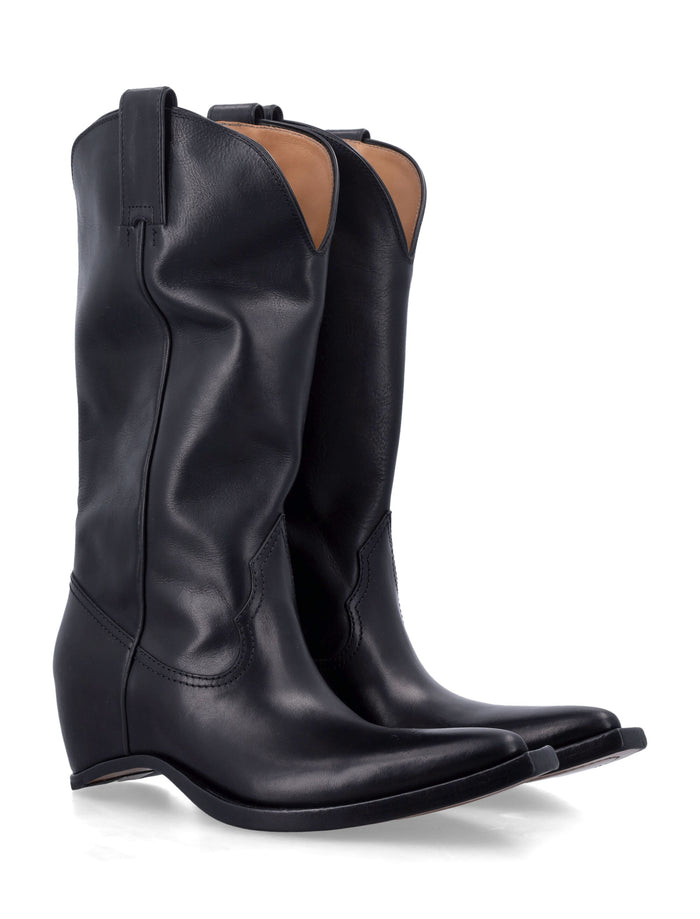 Maison Margiela heel-less Western leather boots Black Calf