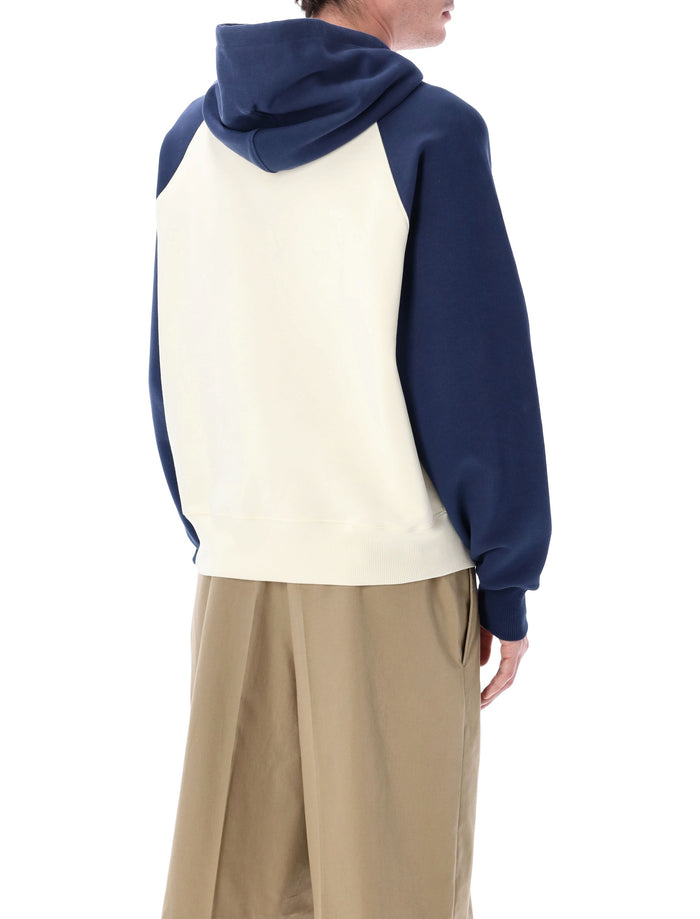 Ami Paris De Coeur hoodie White Navy Cotton Sweatshirt