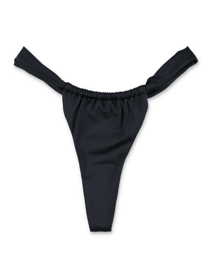 Lets Swim ruched brazilian bikini bottom Black Recycled Polyamide