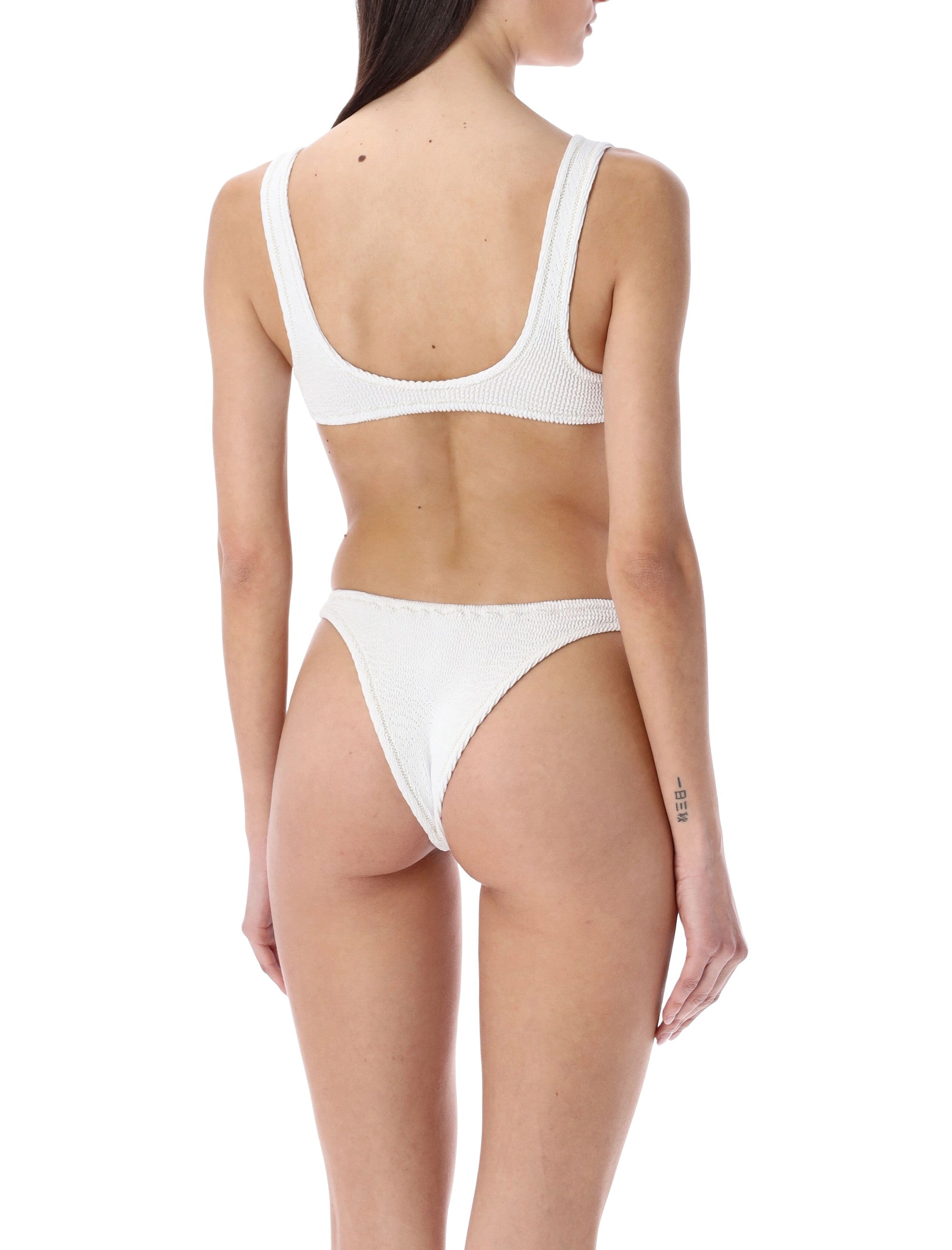 Reina Olga Augusta Cut-Out Swimsuit White Polyamide Swimwear