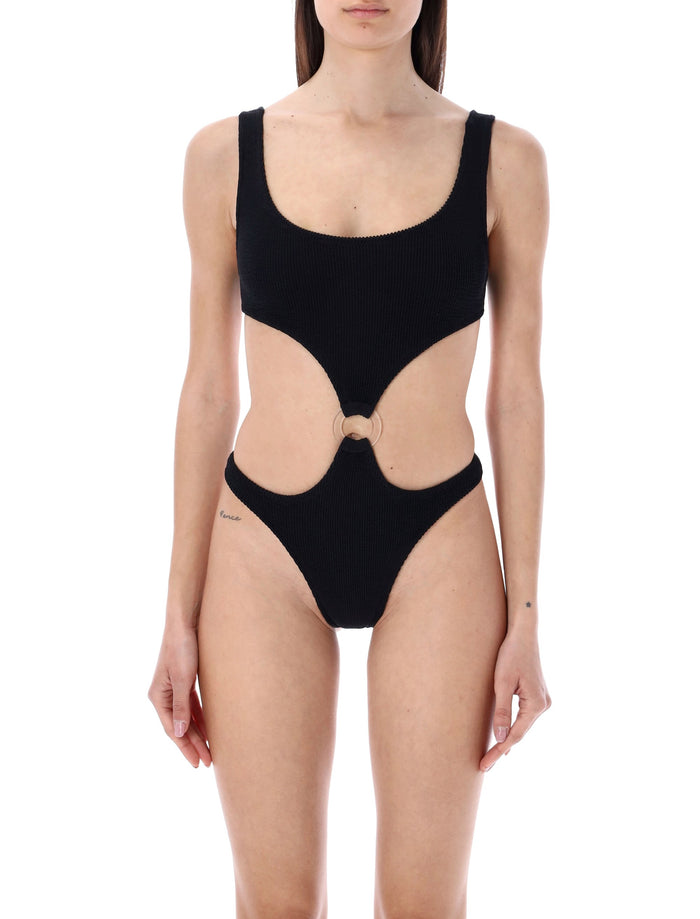 Reina Olga Augusta cut-out swimsuit Black Polyamide Swimwear