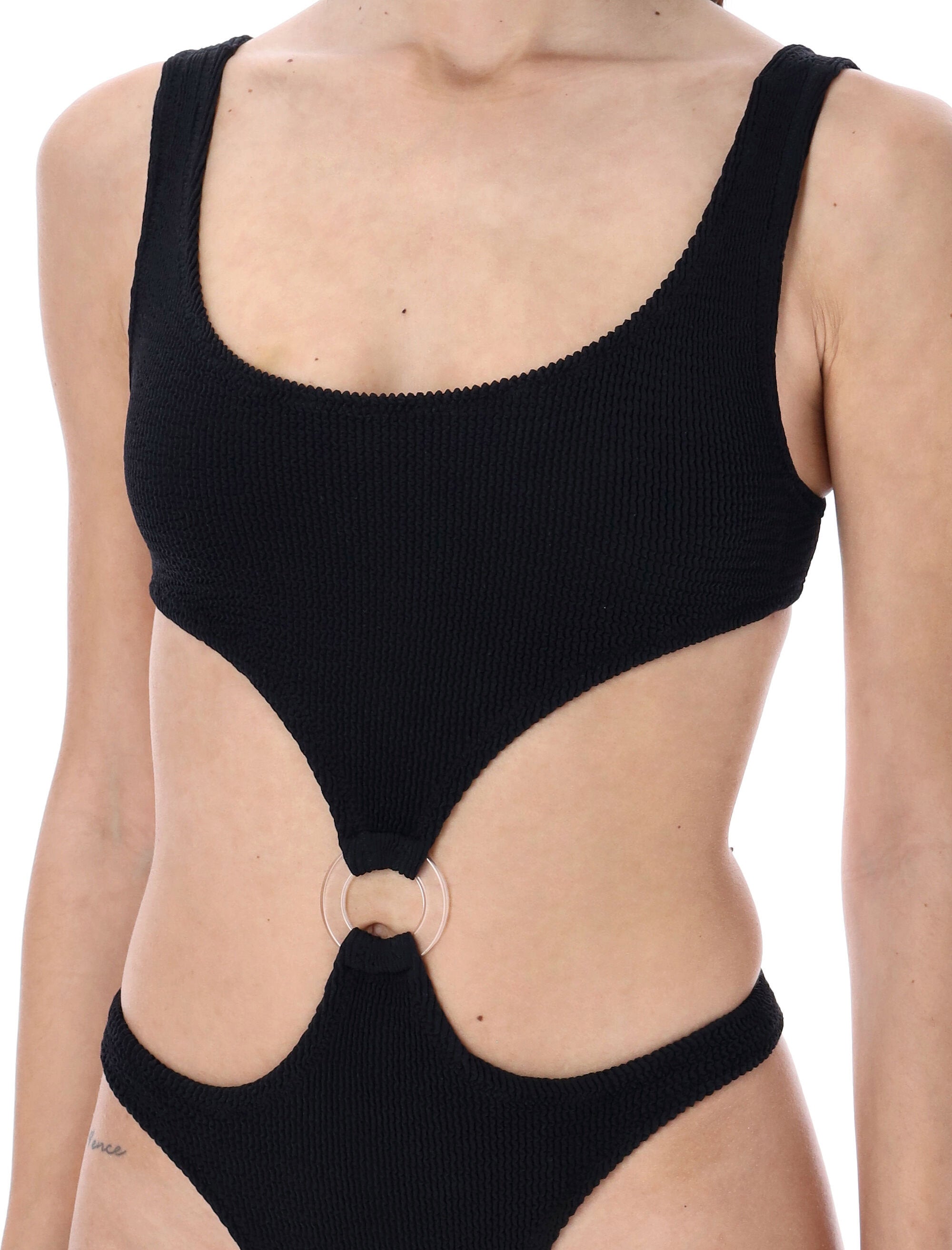 Reina Olga Augusta cut-out swimsuit Black Polyamide Swimwear