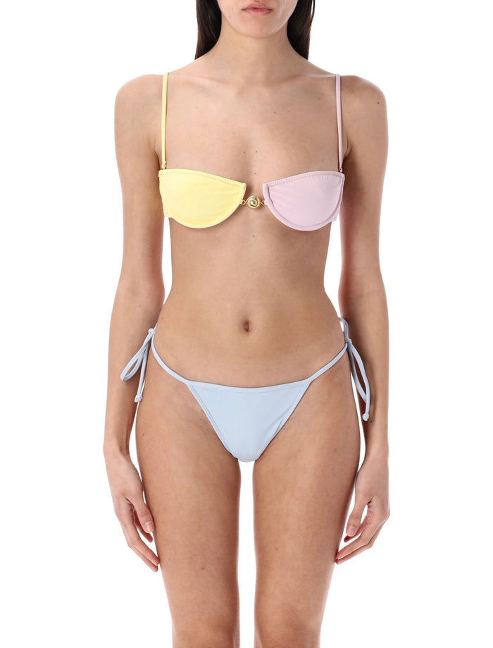 Reina Olga Carioca adjustable bikini bottom Baby Blue Polyamide