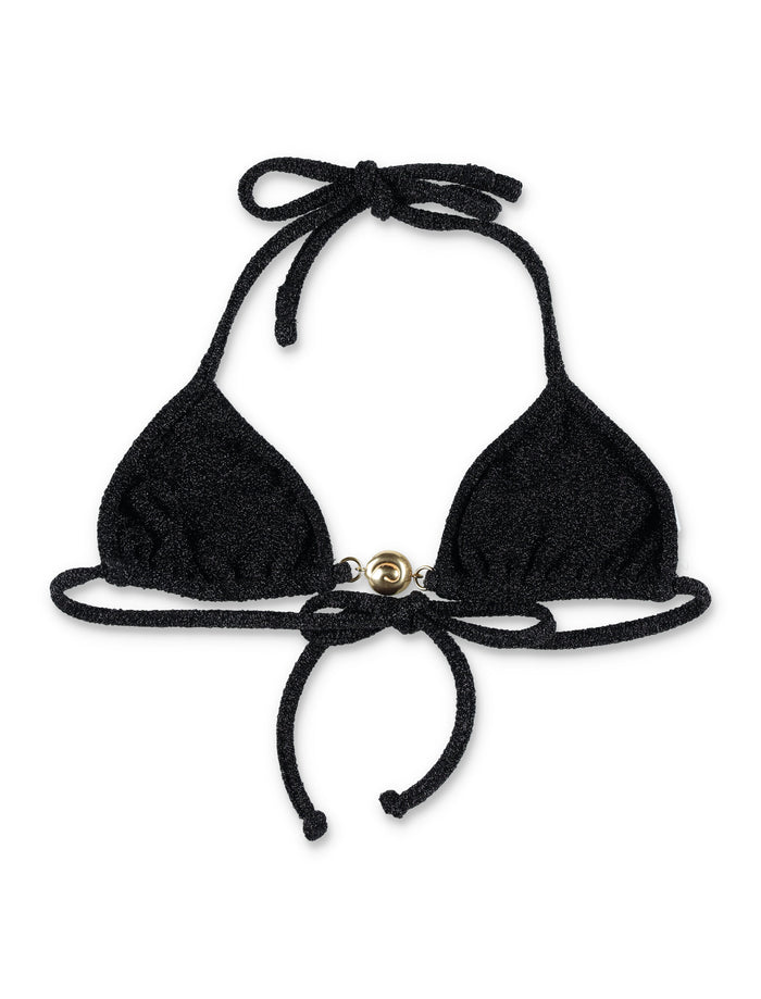 Reina Olga Splash triangle bikini top Black Polyamide