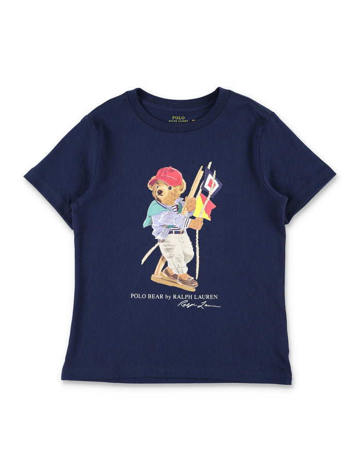 Polo Ralph Lauren kids Bear T-shirt Navy Cotton