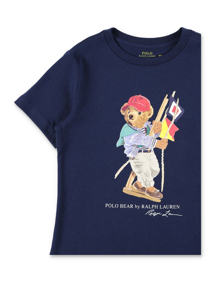 Polo Ralph Lauren kids Bear T-shirt Navy Cotton