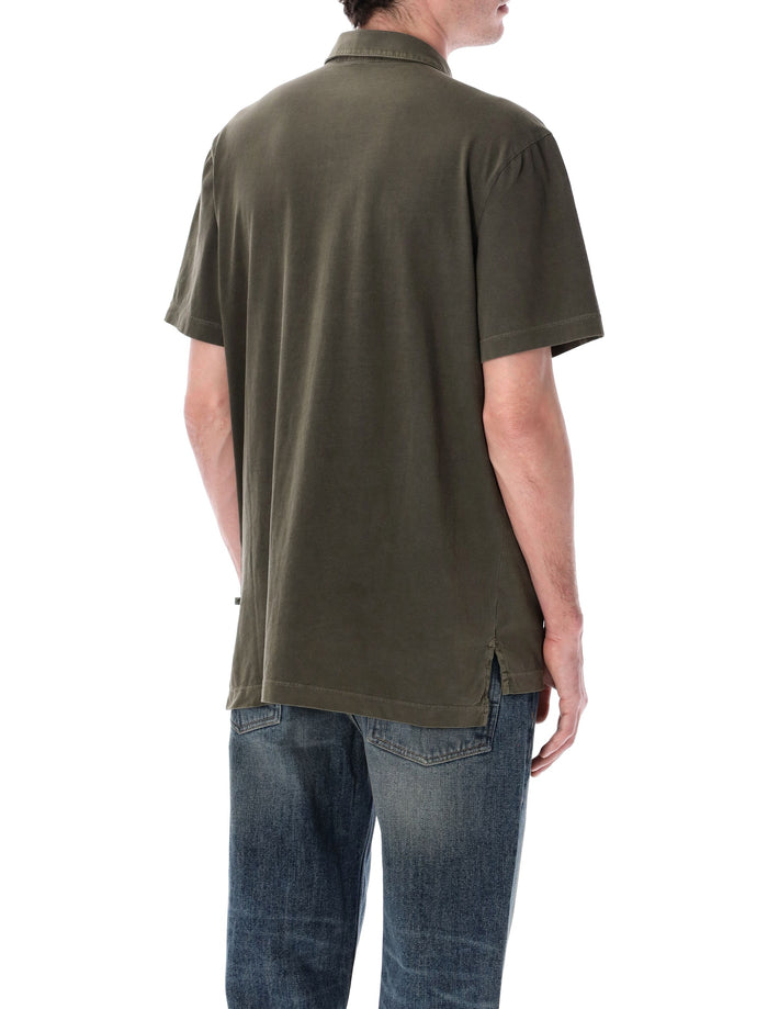 James Perse sueded cotton polo Platoon Supima Tshirt