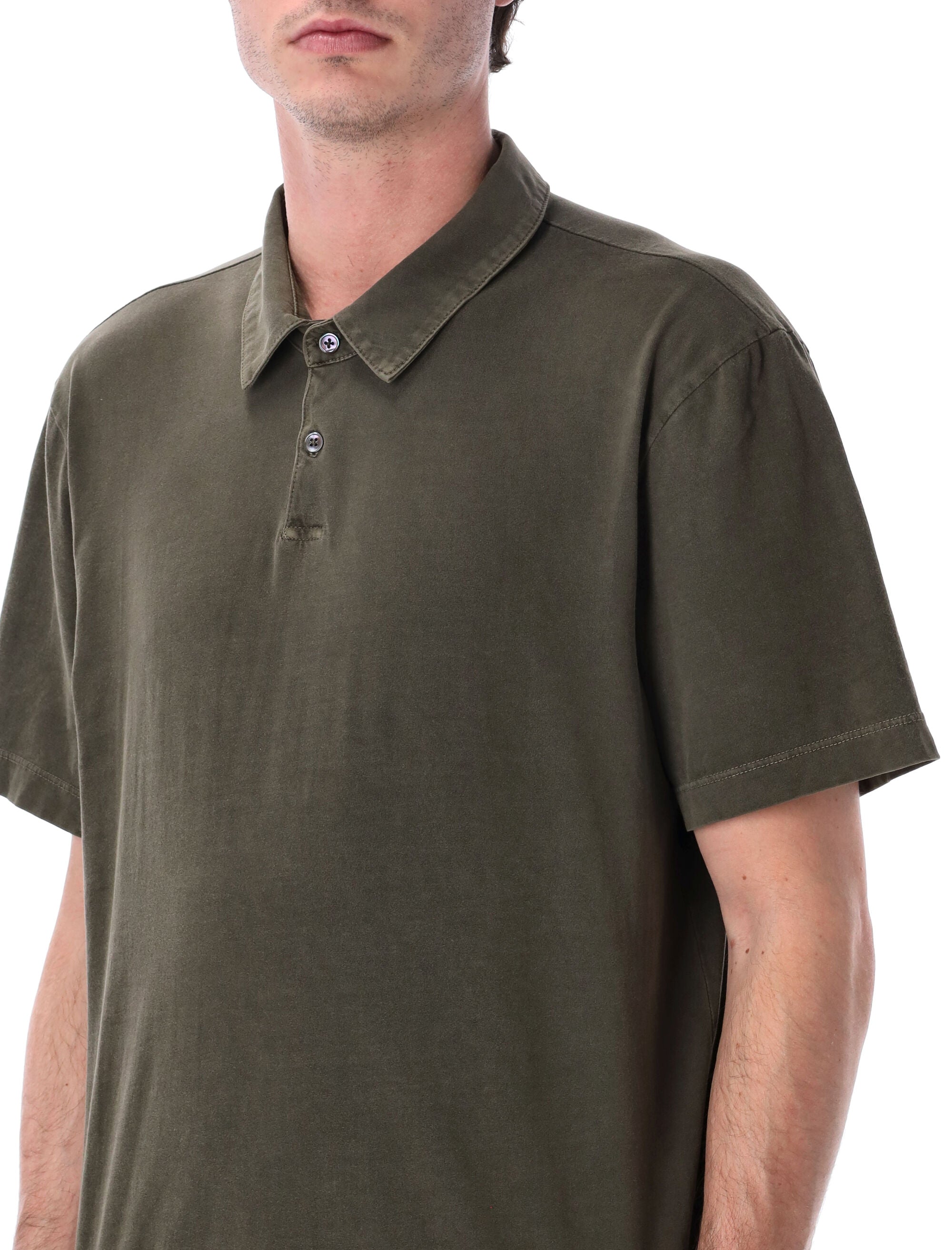 James Perse sueded cotton polo Platoon Supima Tshirt