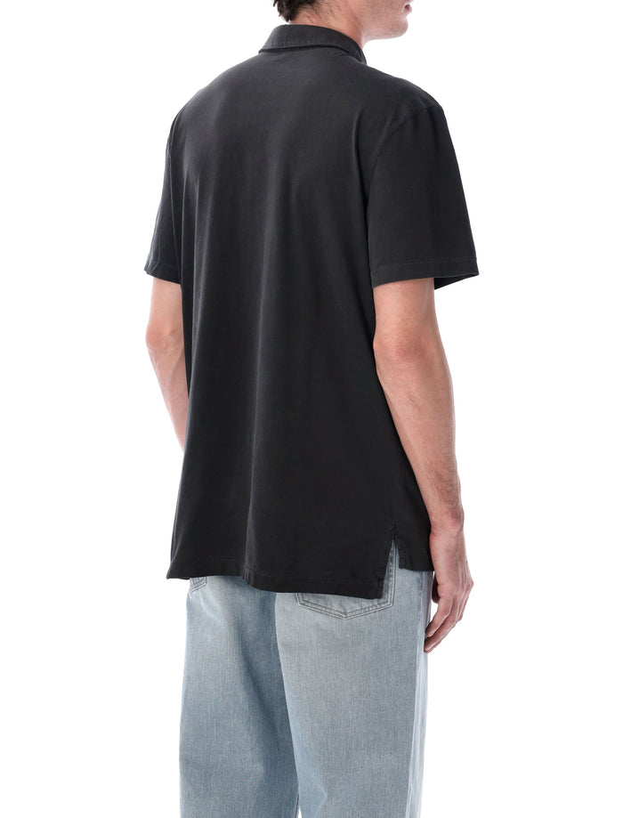 James Perse sueded cotton polo Carbon Supima Tshirt