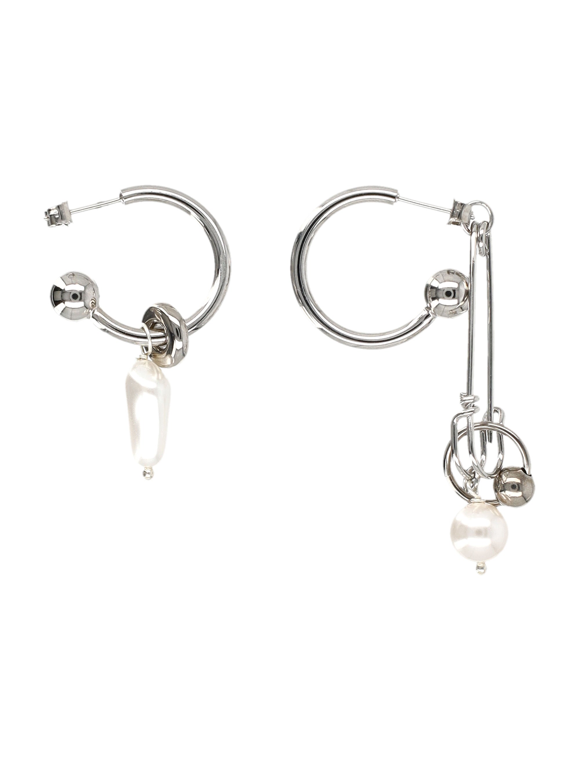 Justine Clenquet Ryder Hoop Earrings Palladium Brass
