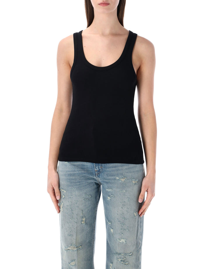 Colorful Standard organic rib tank top Deep Black Cotton