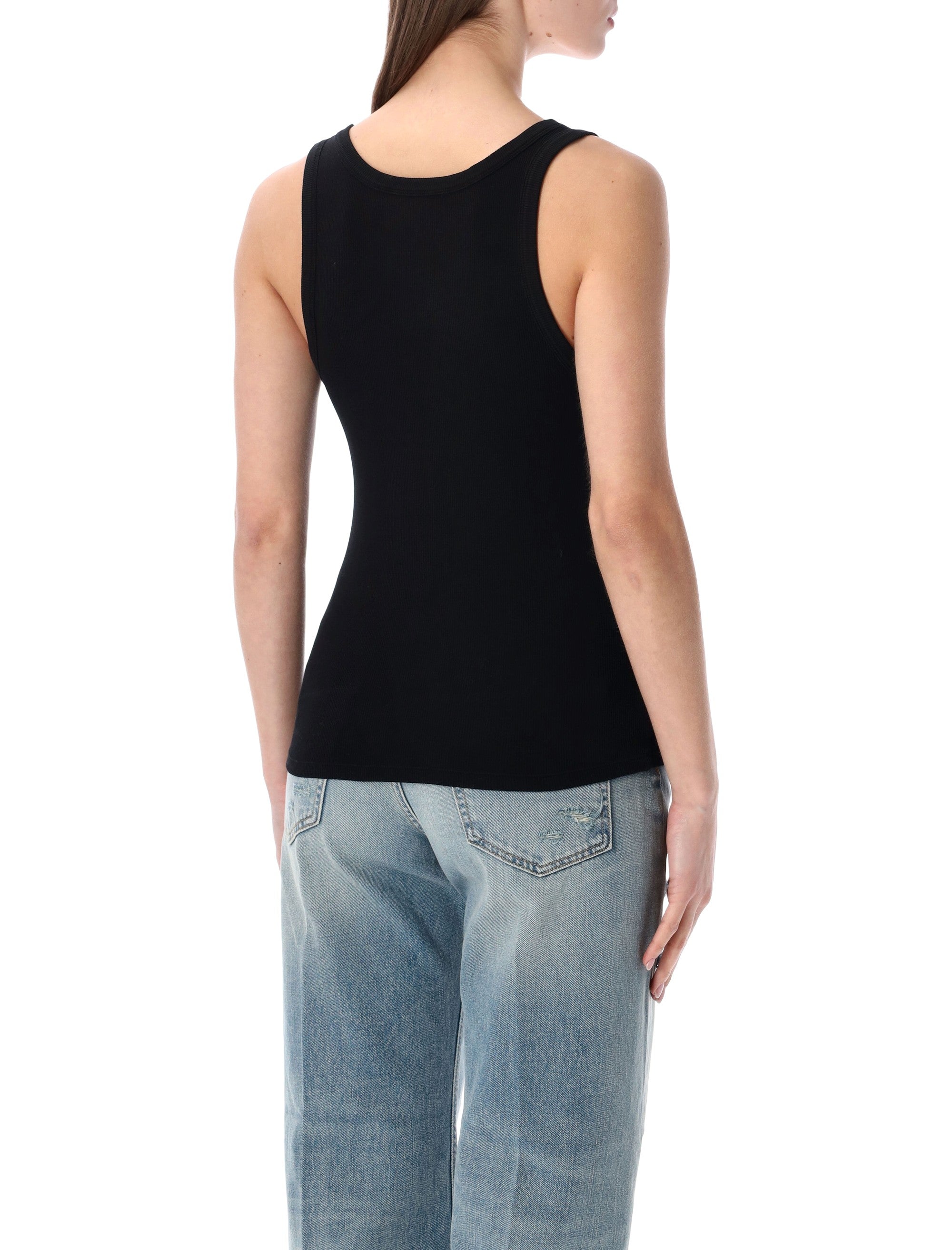 Colorful Standard organic rib tank top Deep Black Cotton