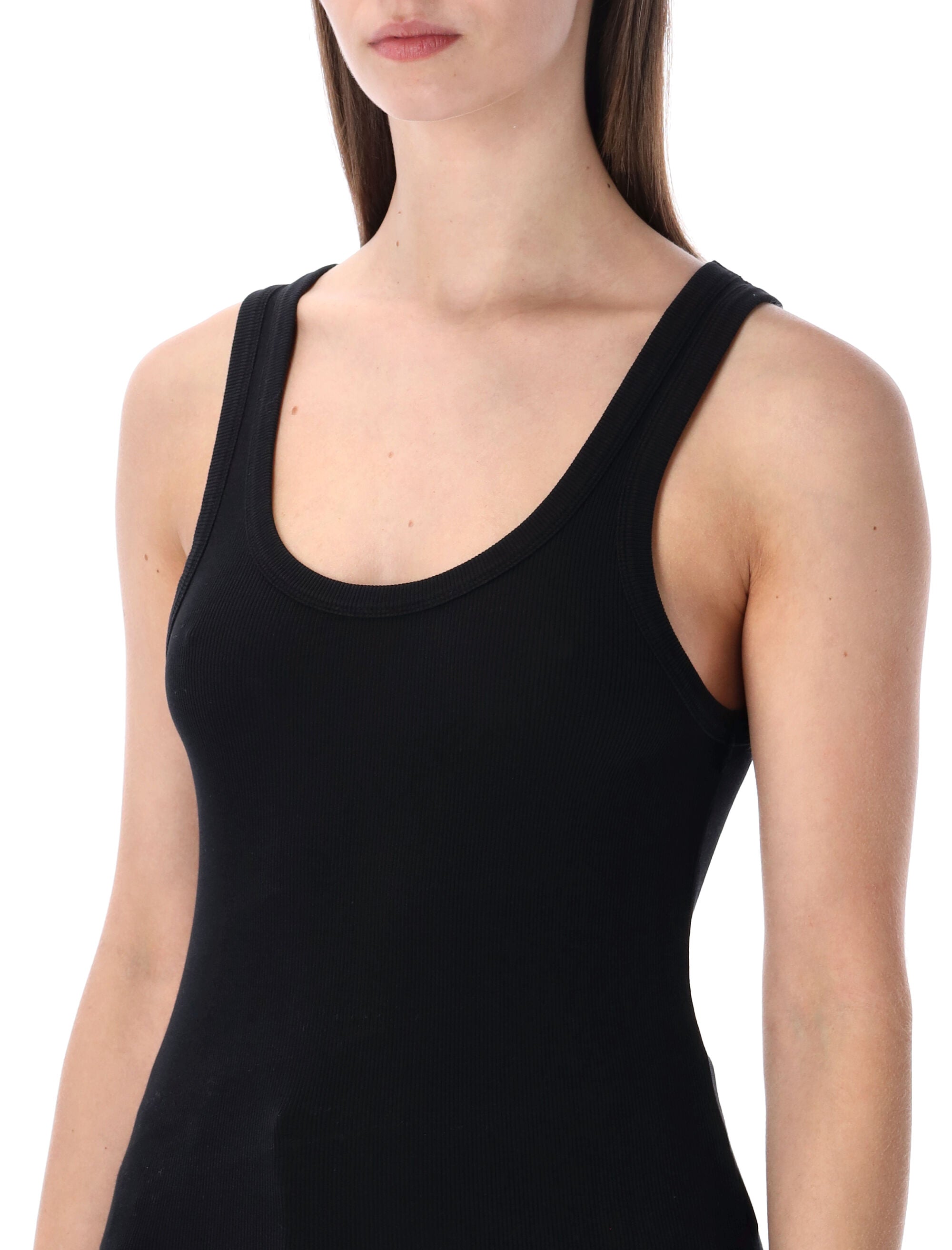 Colorful Standard organic rib tank top Deep Black Cotton