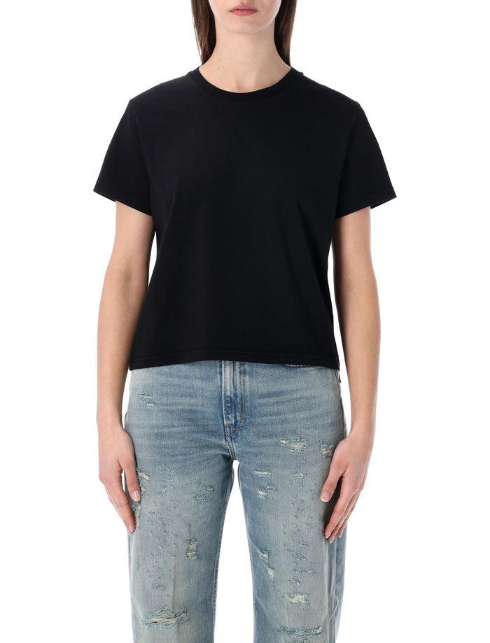 Colorful Standard organic boxy crop Tee Deep Black Cotton T-shirt