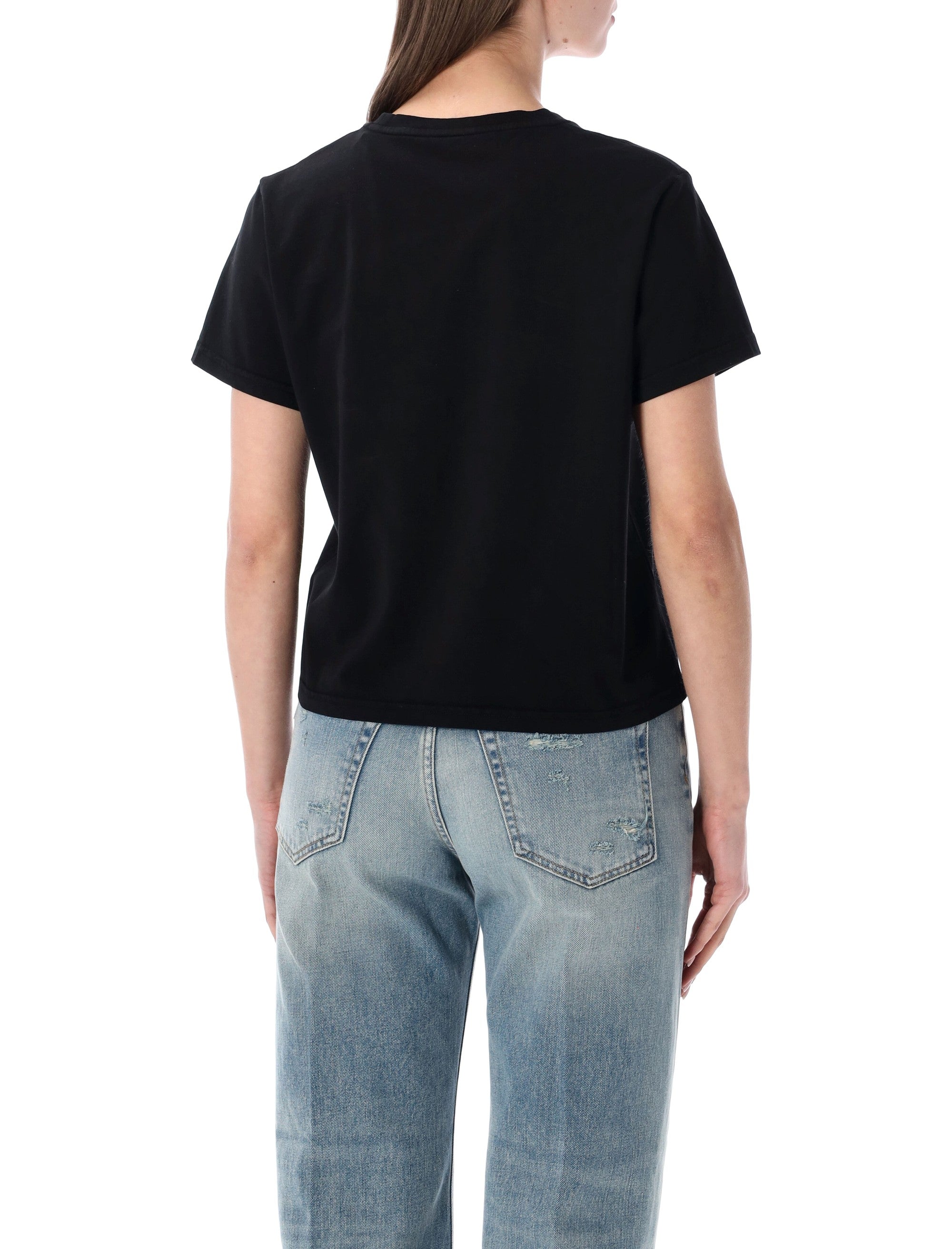 Colorful Standard organic boxy crop Tee Deep Black Cotton T-shirt