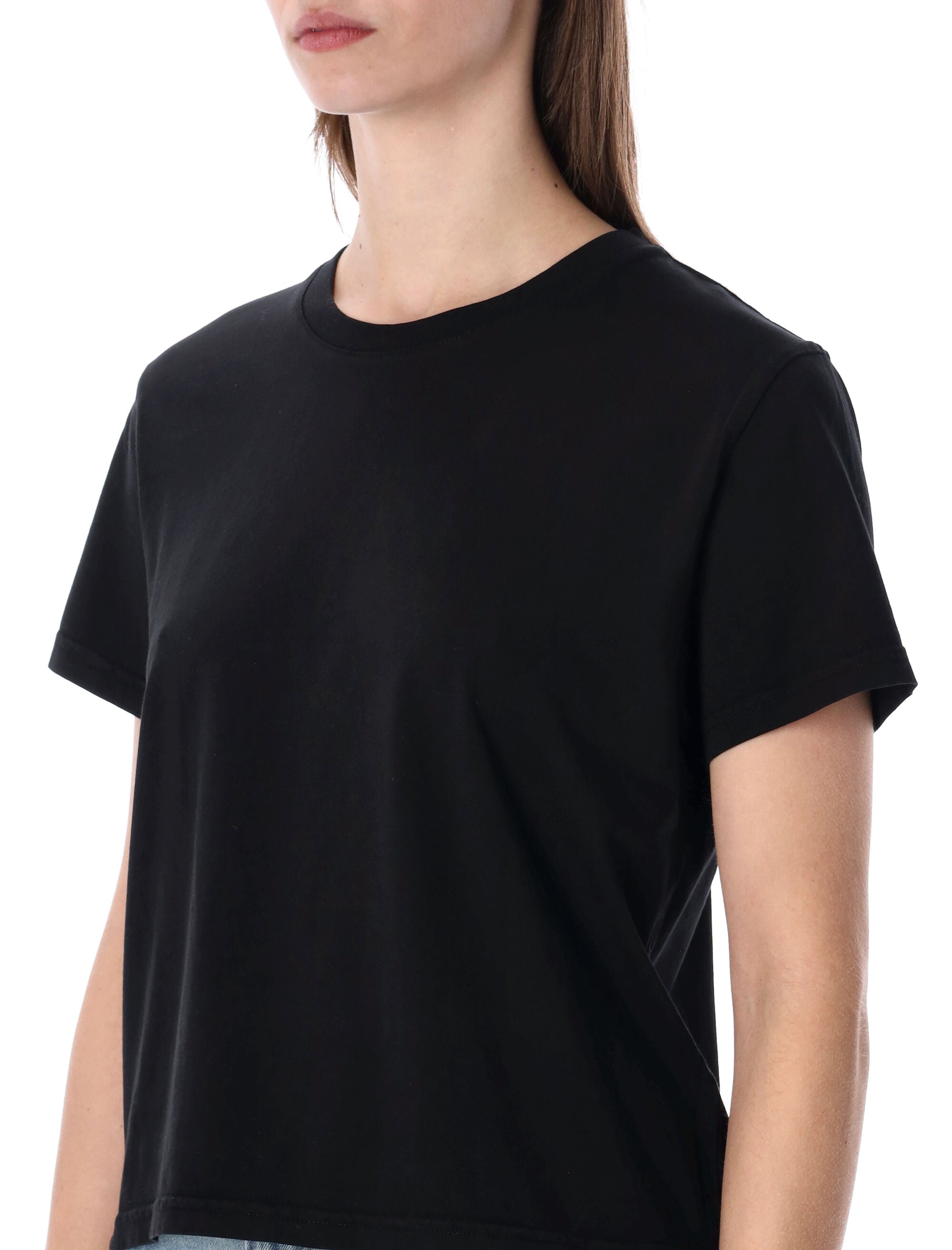 Colorful Standard organic boxy crop Tee Deep Black Cotton T-shirt