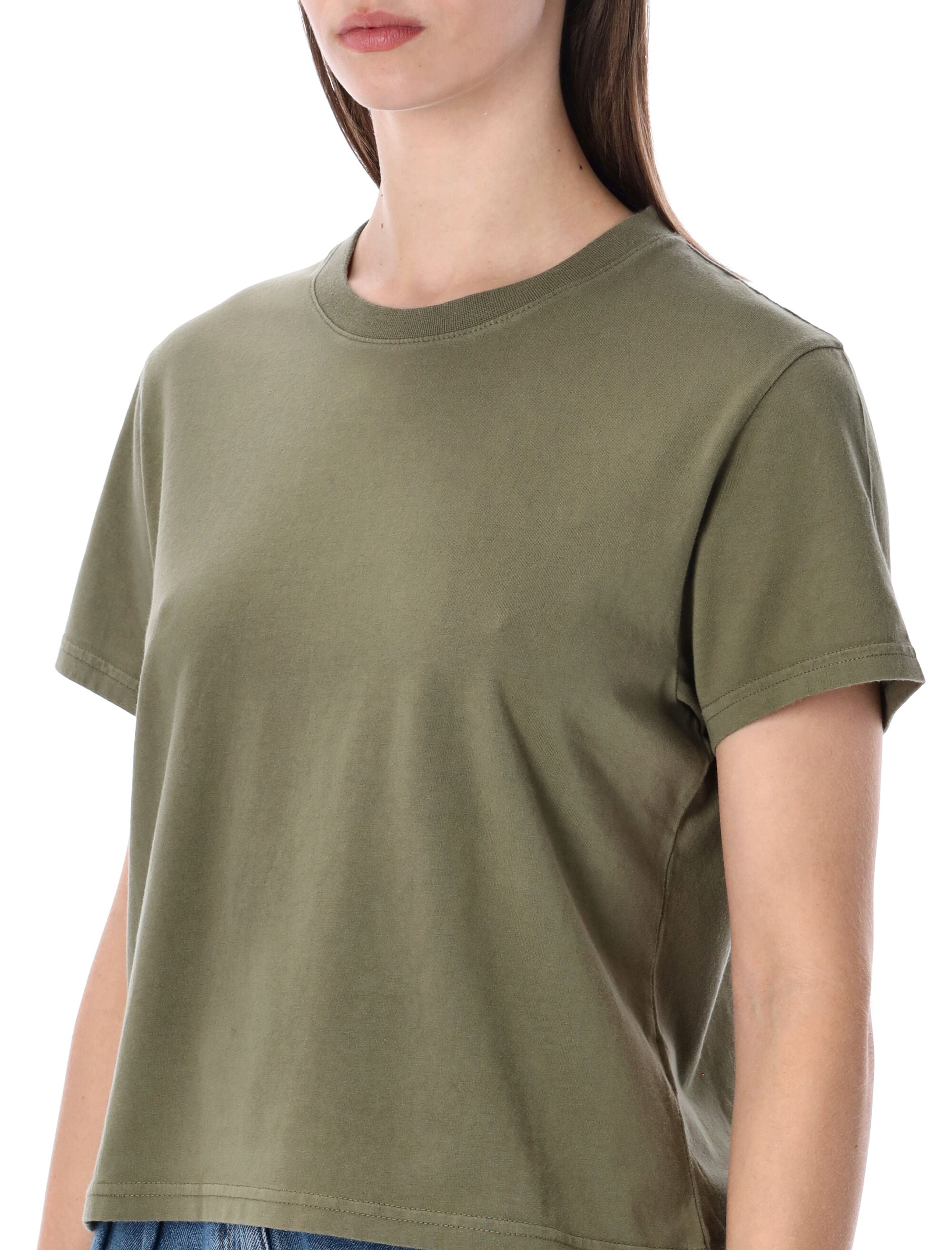 Colorful Standard organic boxy crop Tee Dusty Olive Cotton T-shirt