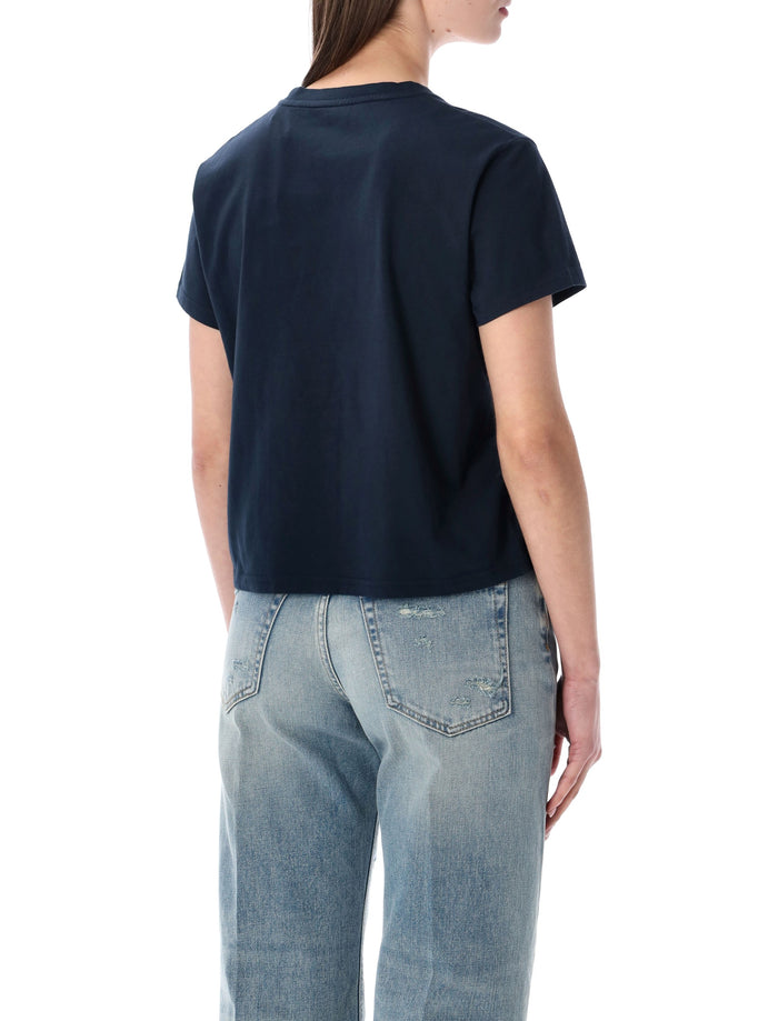 Colorful Standard organic boxy crop Tee Navy Blue Cotton T-shirt