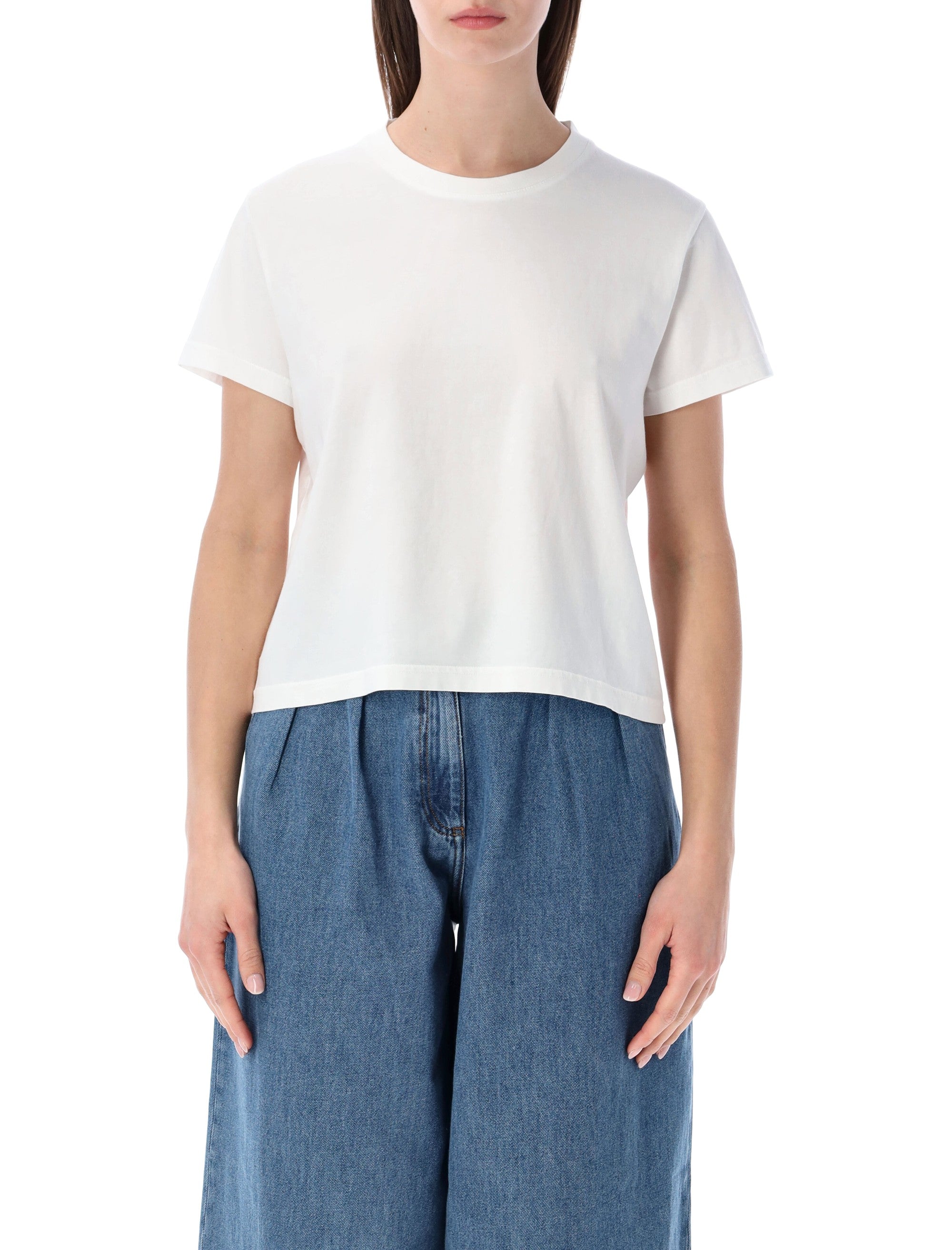 Colorful Standard organic boxy crop Tee Optical White Cotton T-shirt