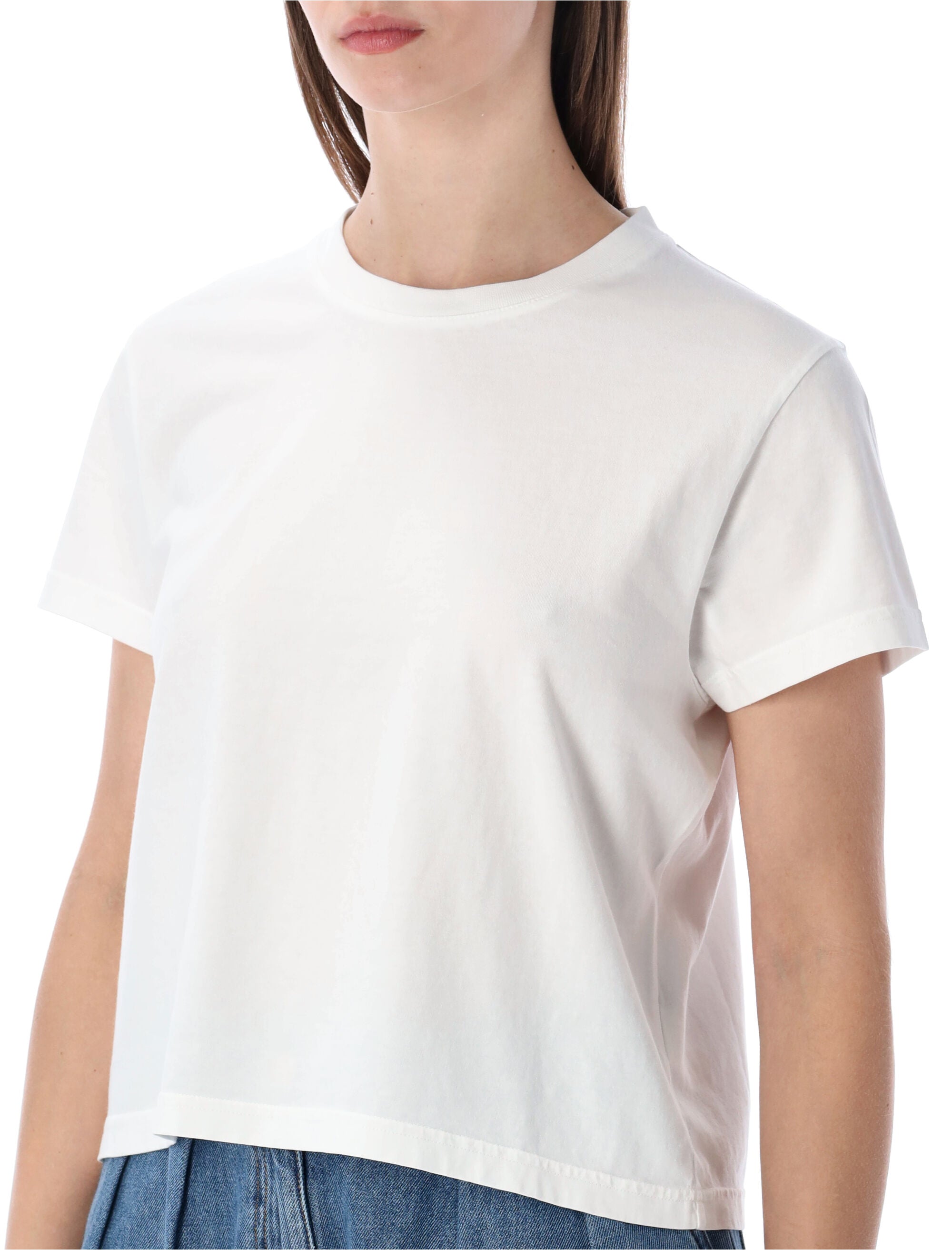 Colorful Standard organic boxy crop Tee Optical White Cotton T-shirt