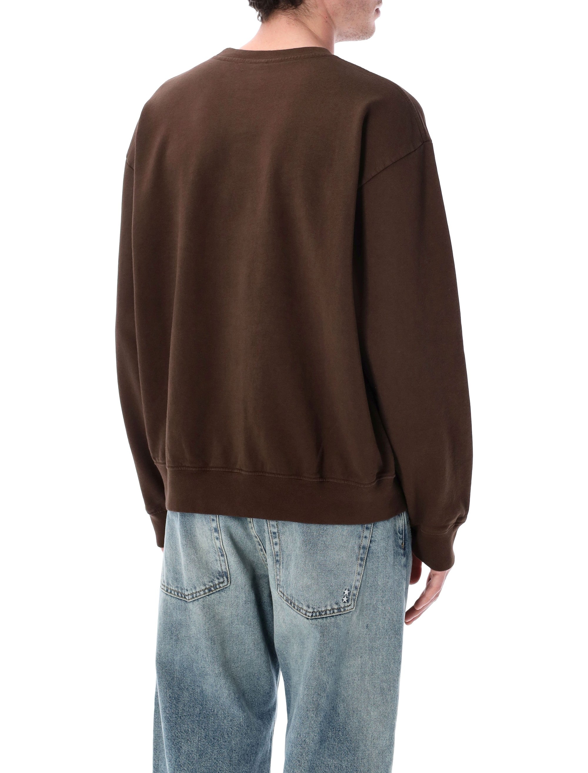 Sporty & Rich H&W Crest crewneck sweatshirt Chocolate Cotton