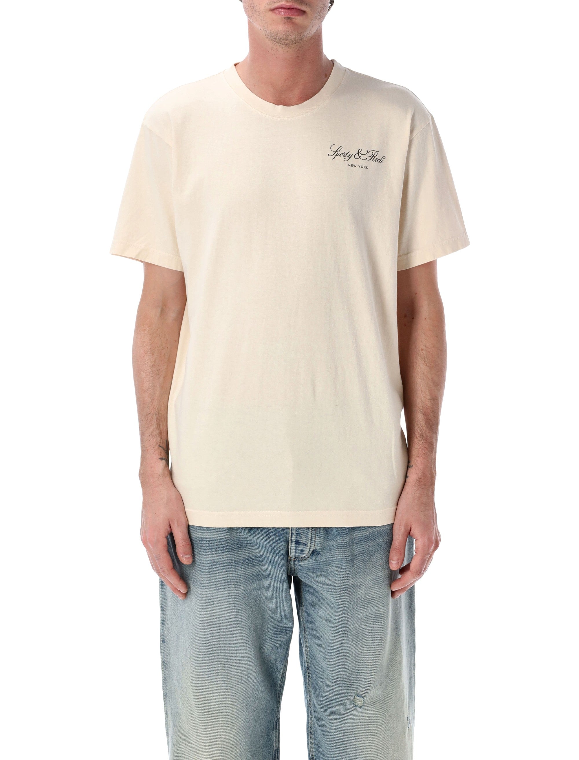 Sporty & Rich Vendome T-shirt Ecru Cotton