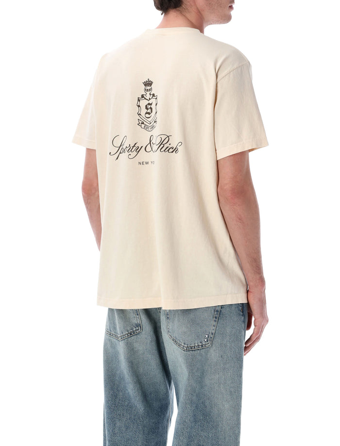 Sporty & Rich Vendome T-shirt Ecru Cotton