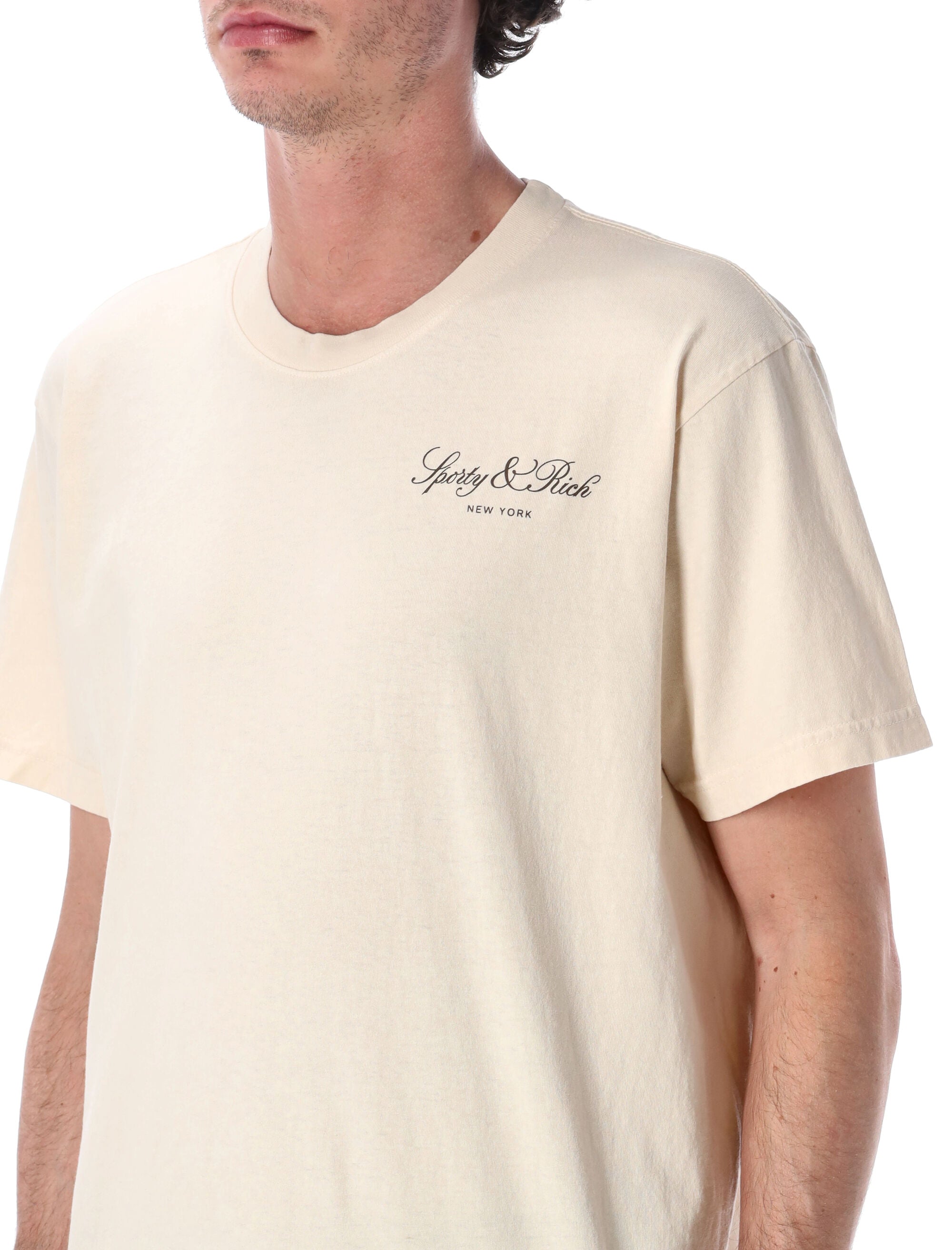 Sporty & Rich Vendome T-shirt Ecru Cotton
